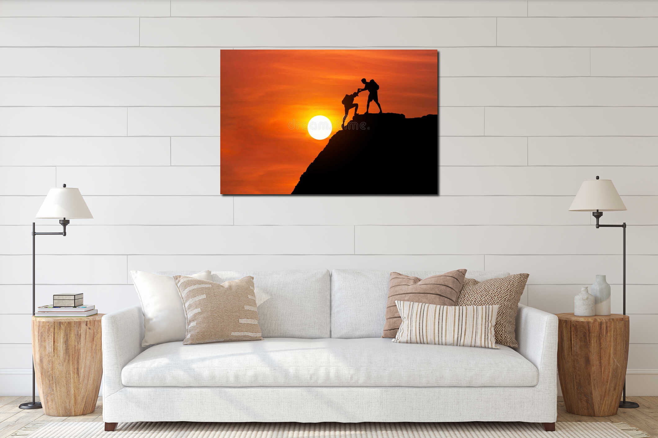 Canvas hanging interior mockup