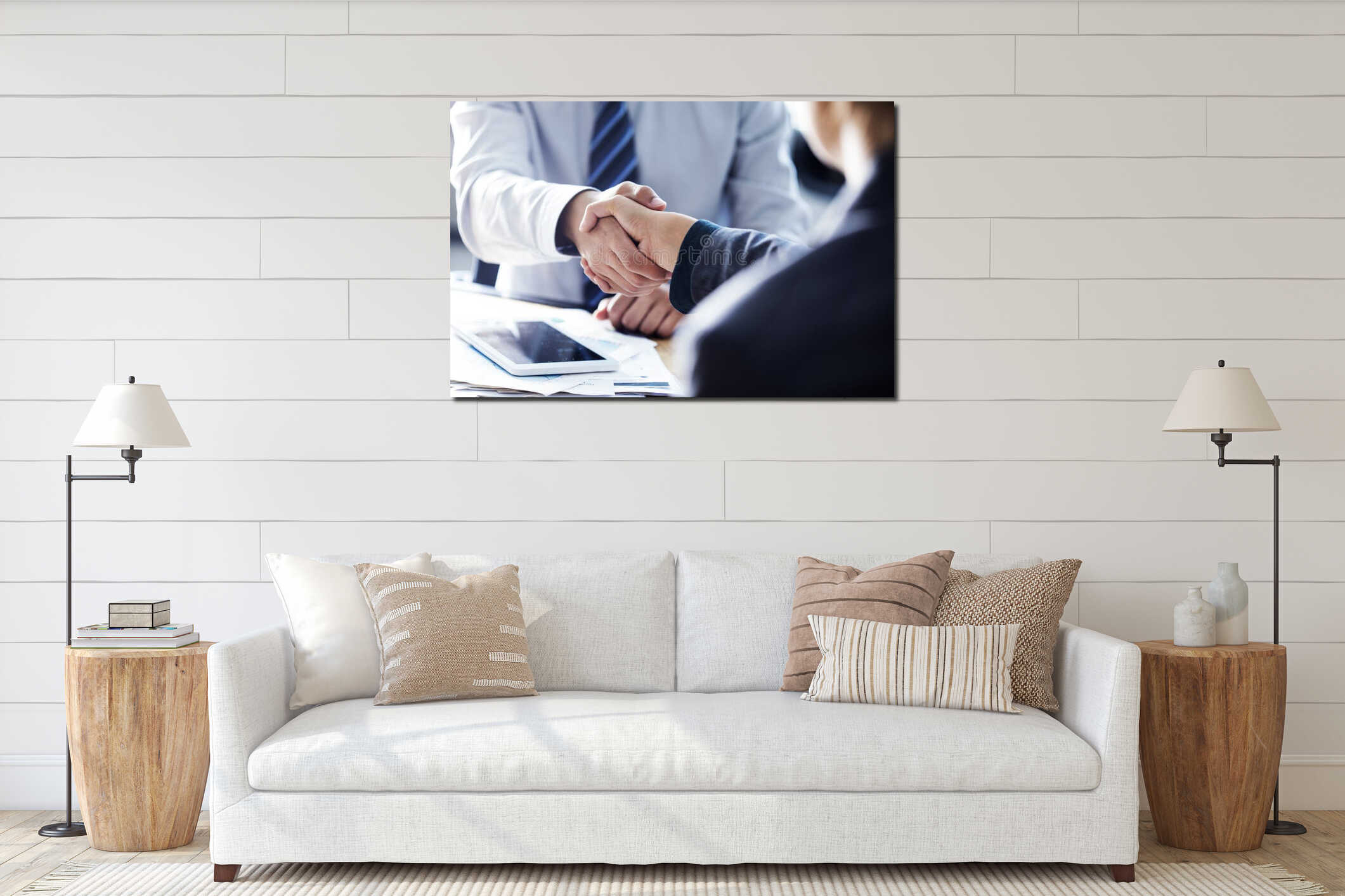 Canvas hanging interior mockup