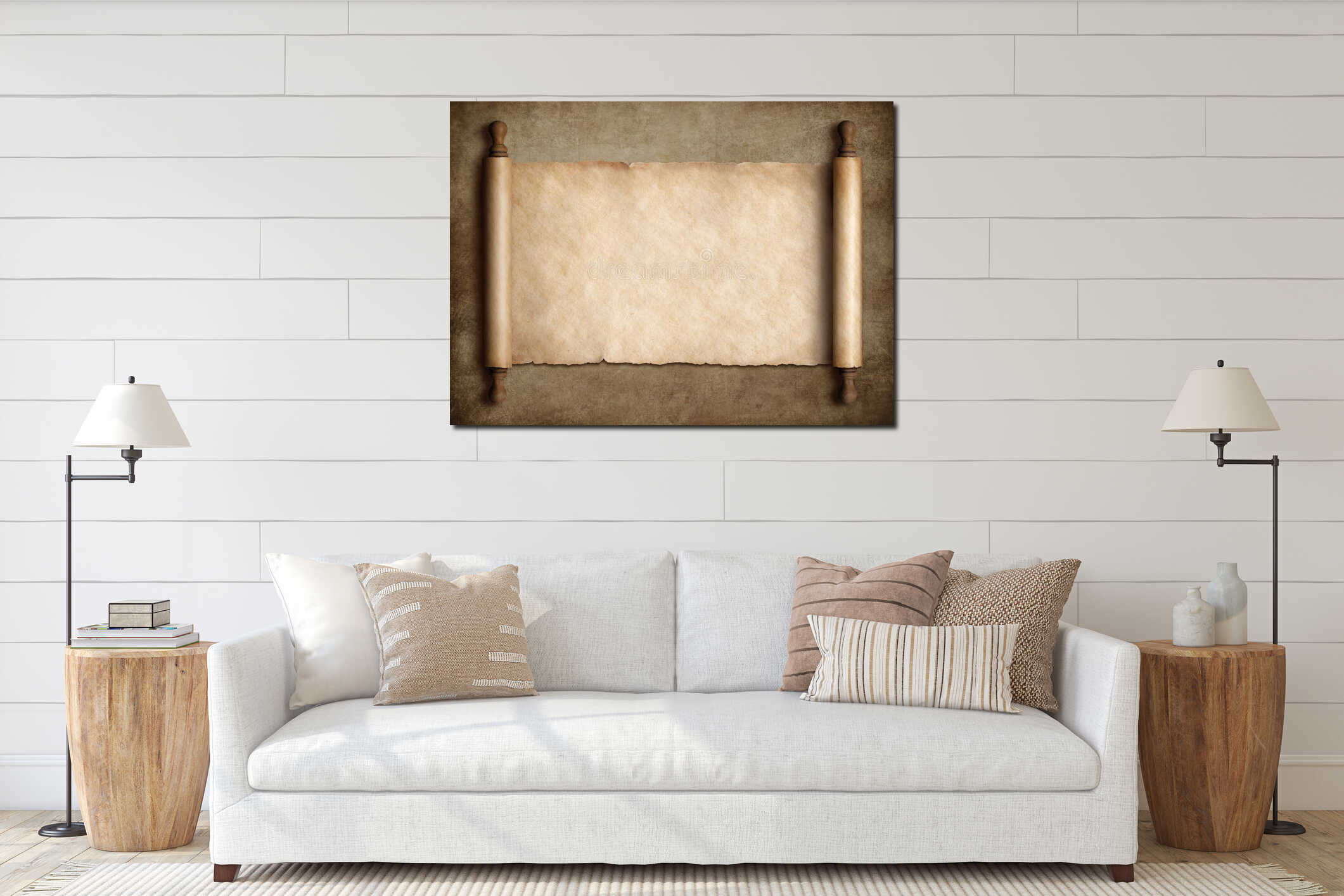 Canvas hanging interior mockup