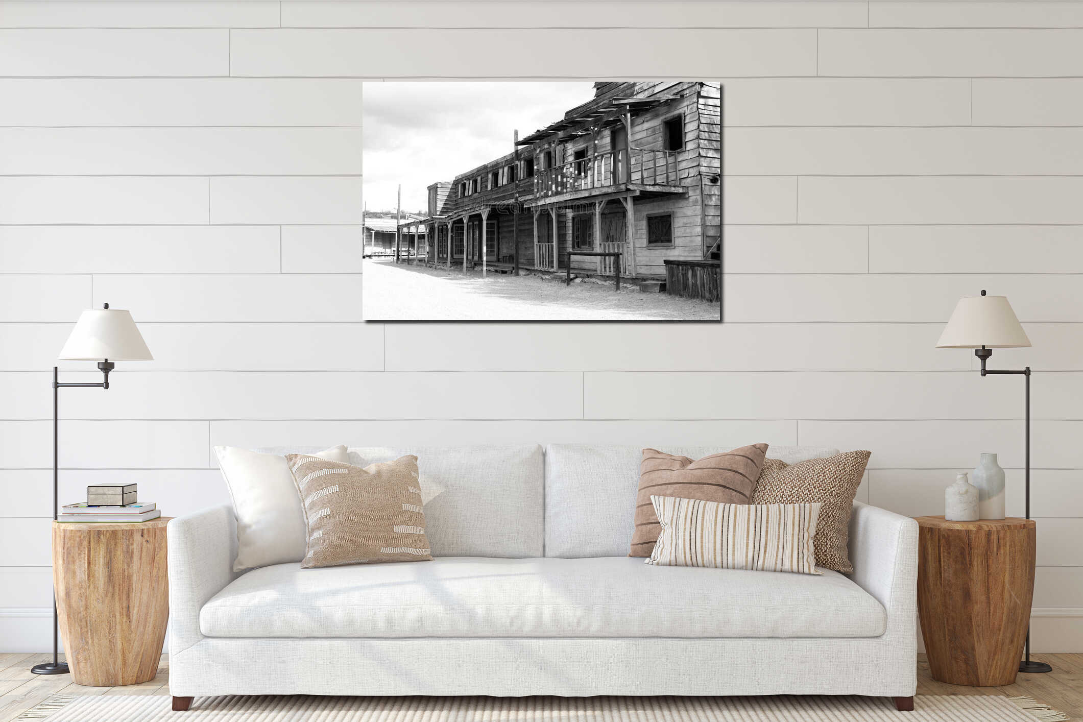 Canvas hanging interior mockup