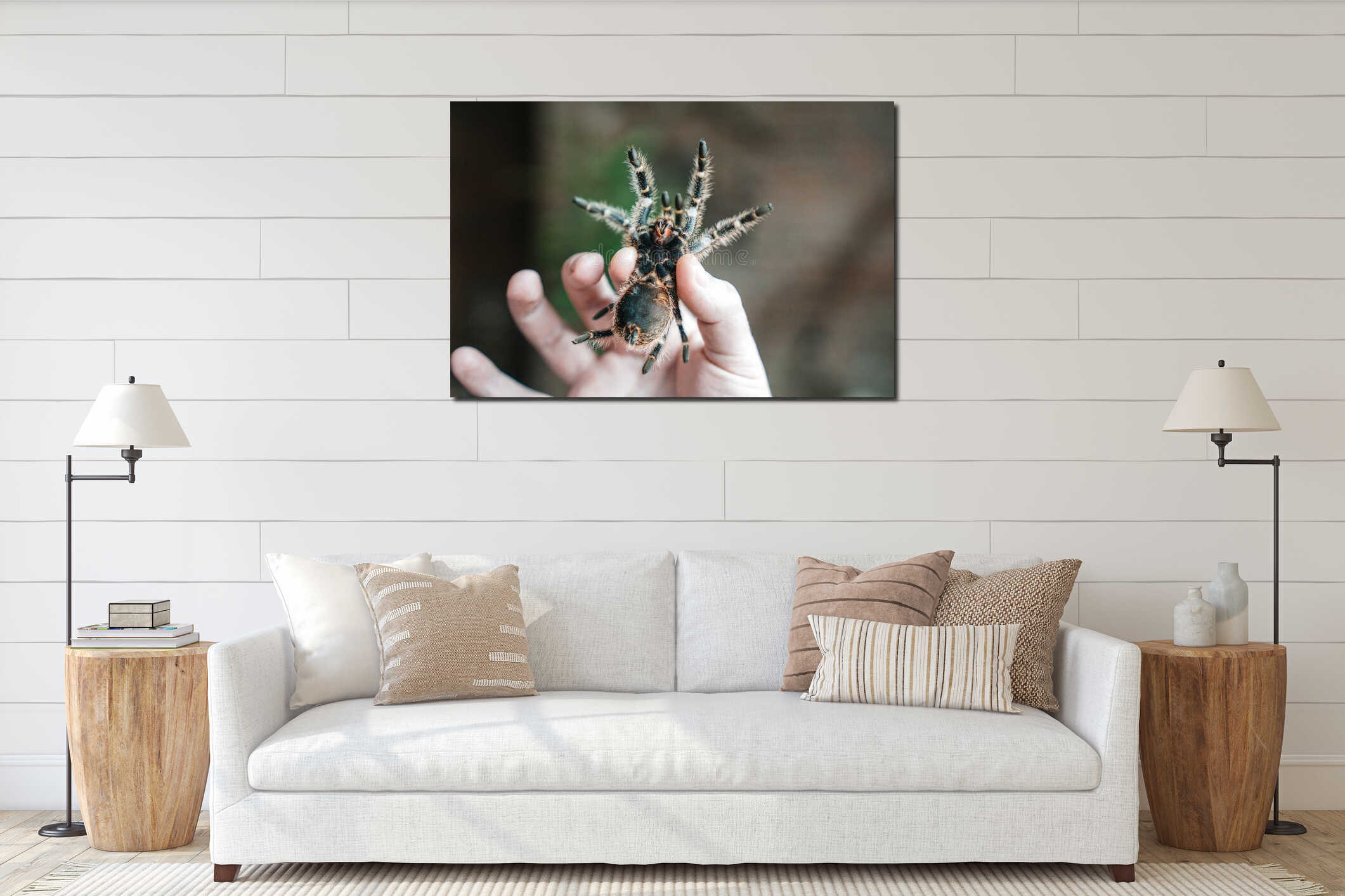 Canvas hanging interior mockup