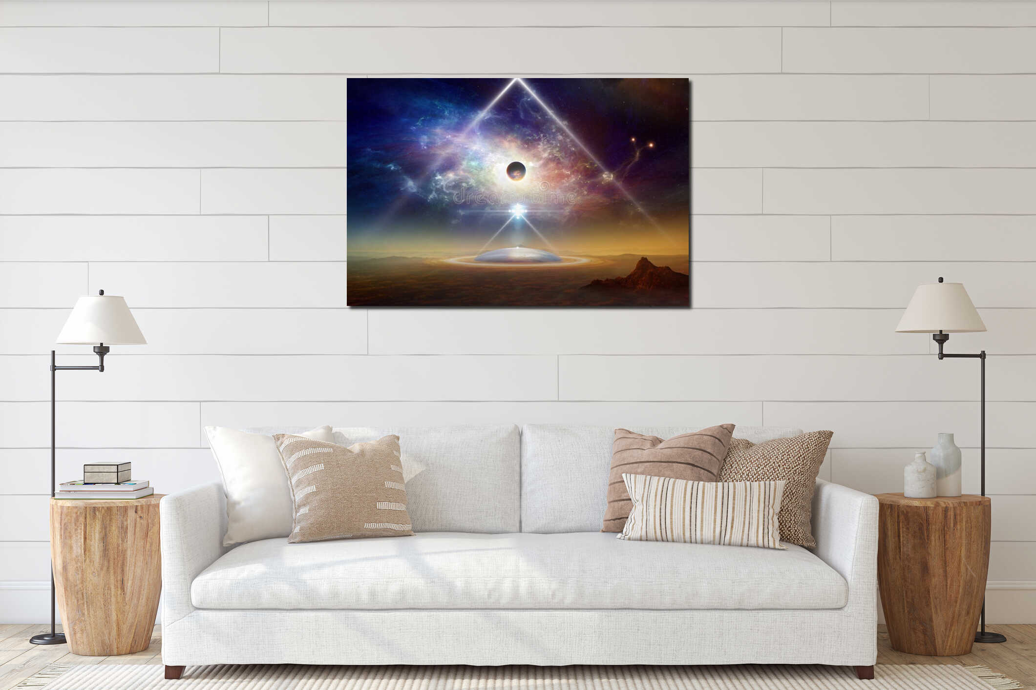 Canvas hanging interior mockup