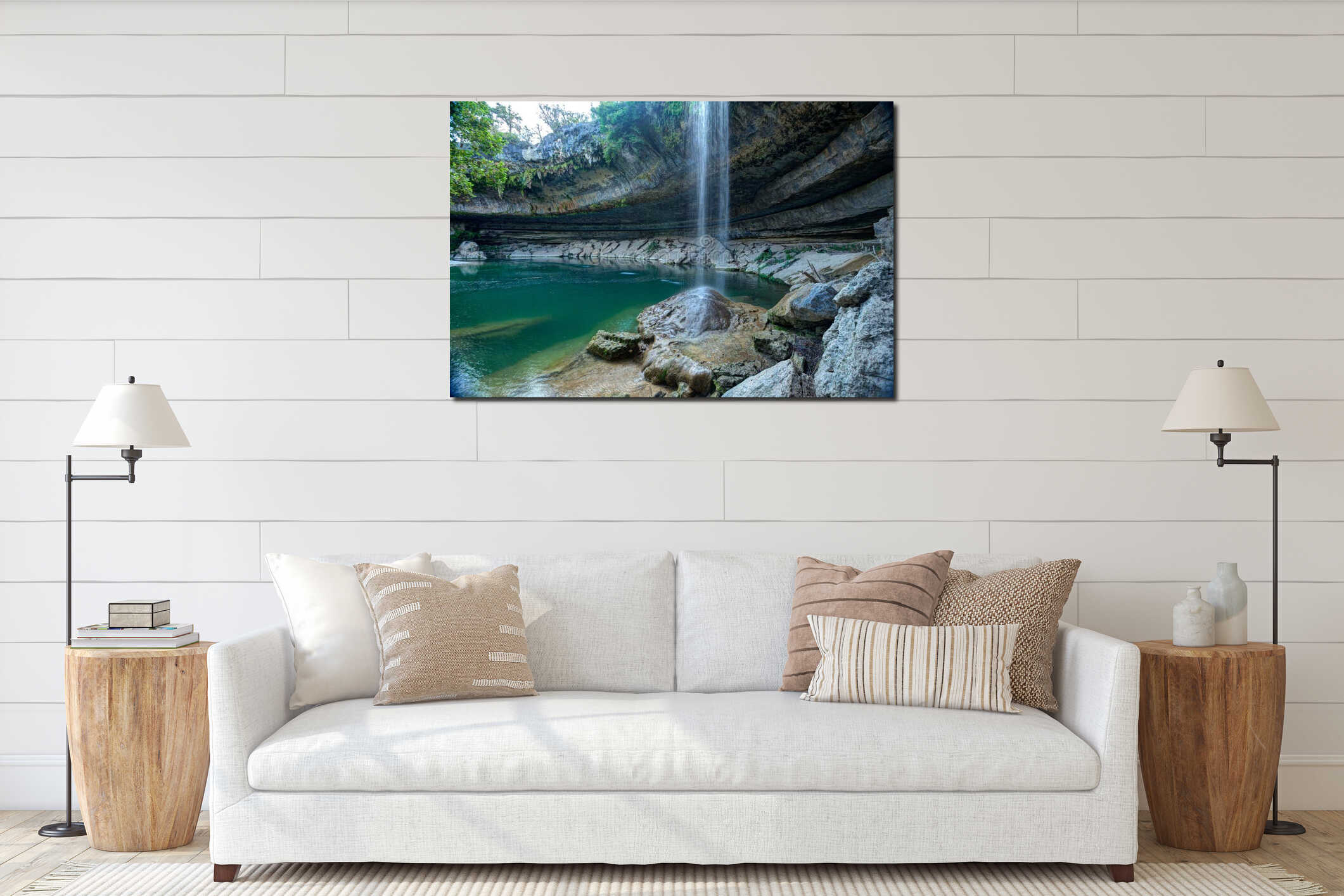 Canvas hanging interior mockup
