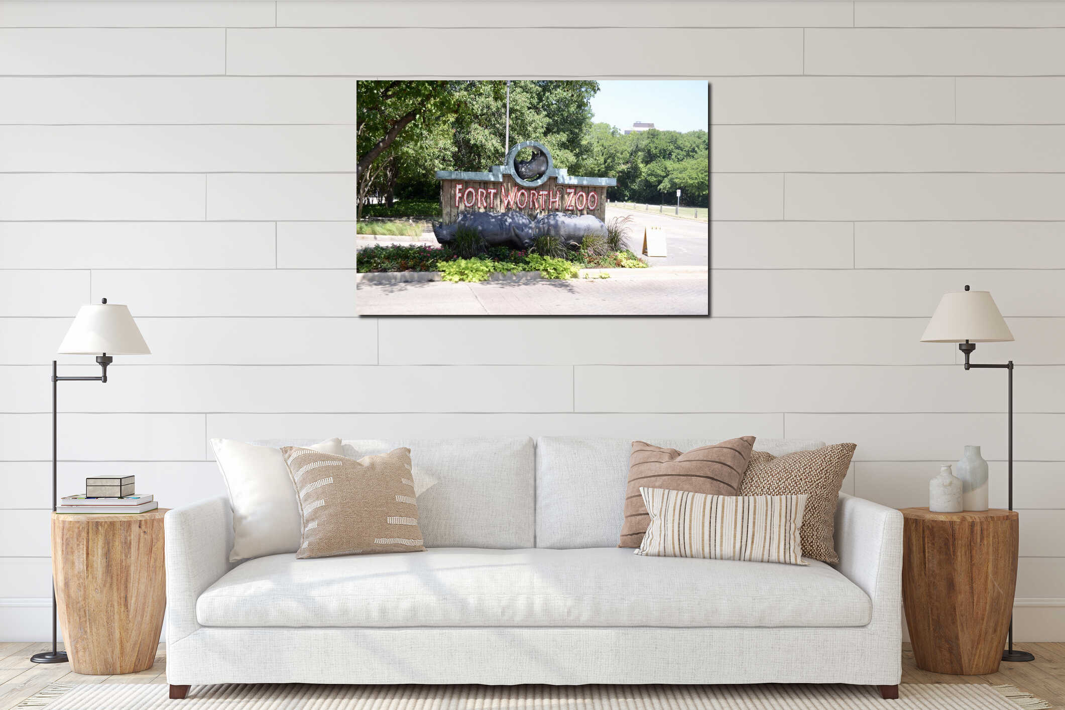 Canvas hanging interior mockup