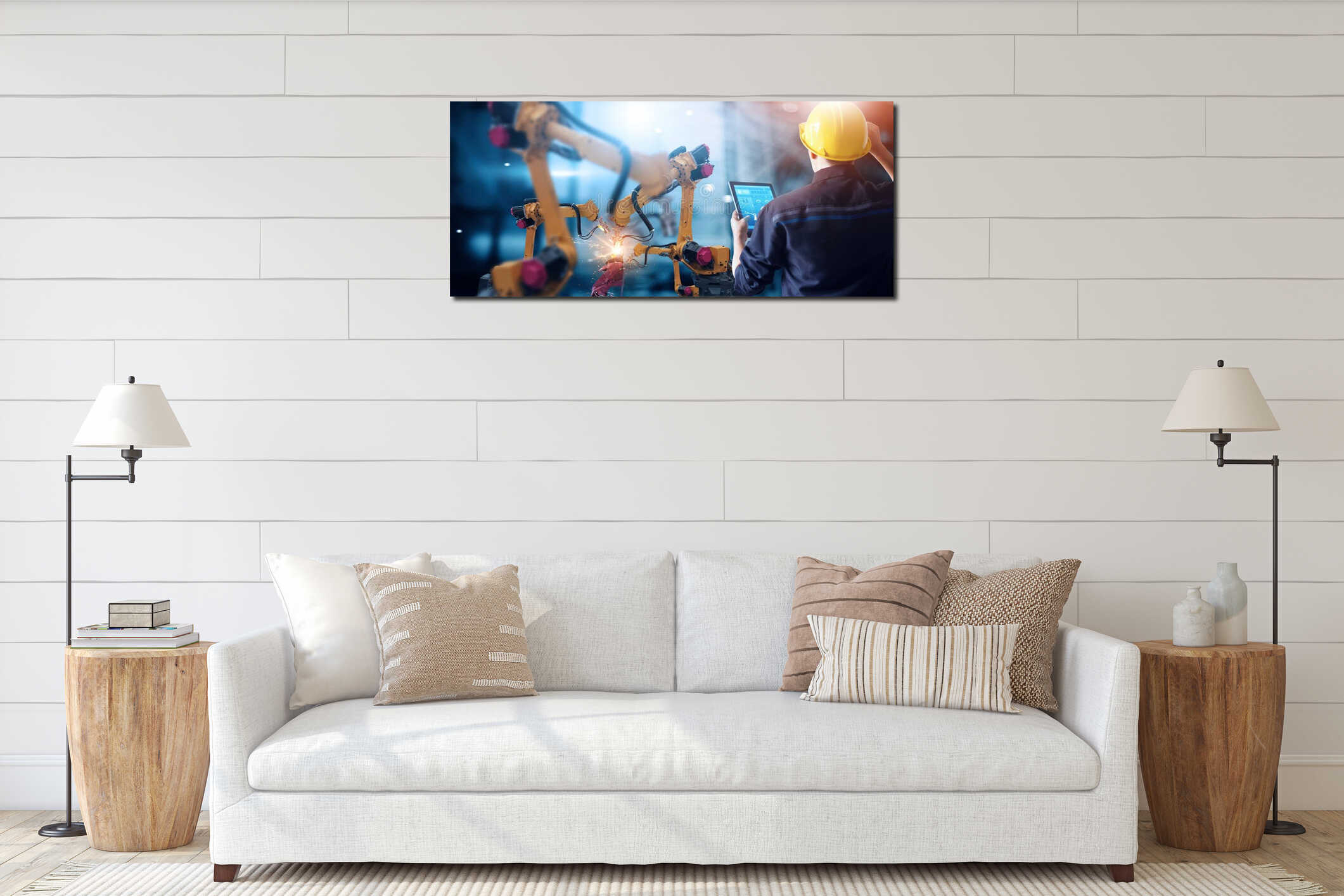 Canvas hanging interior mockup