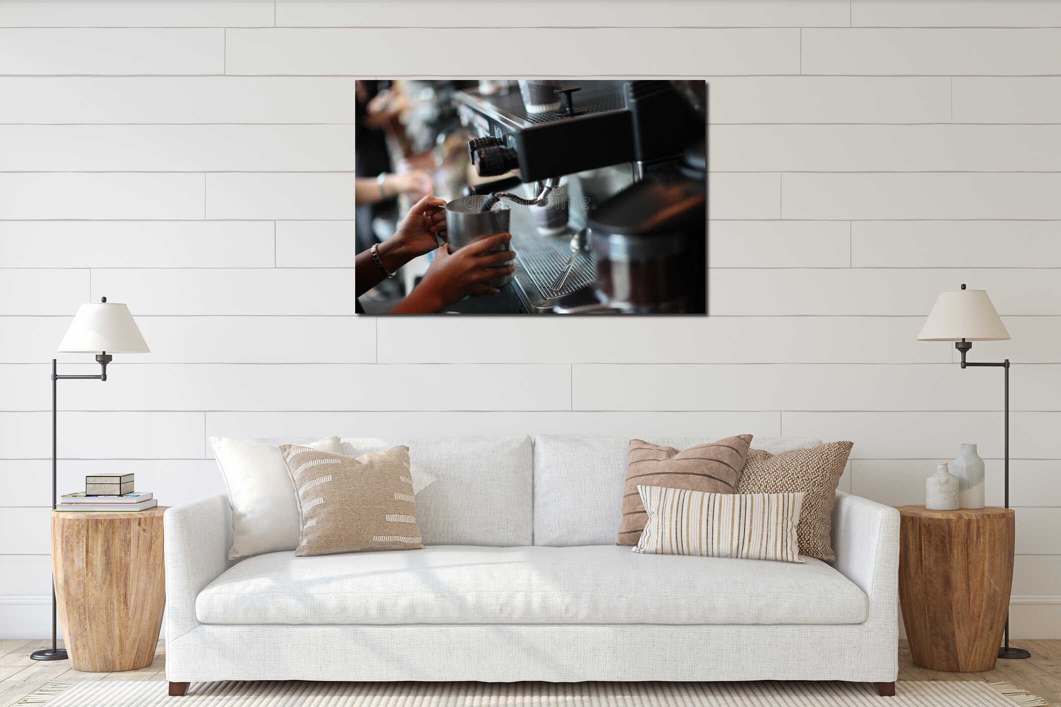 Canvas hanging interior mockup