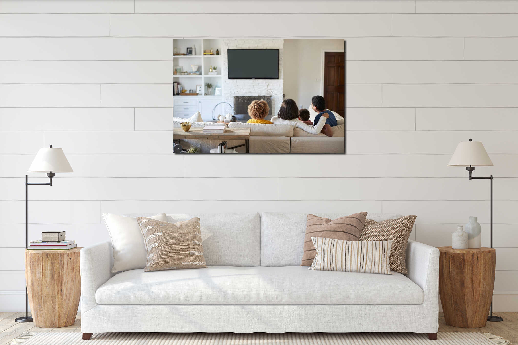 Canvas hanging interior mockup