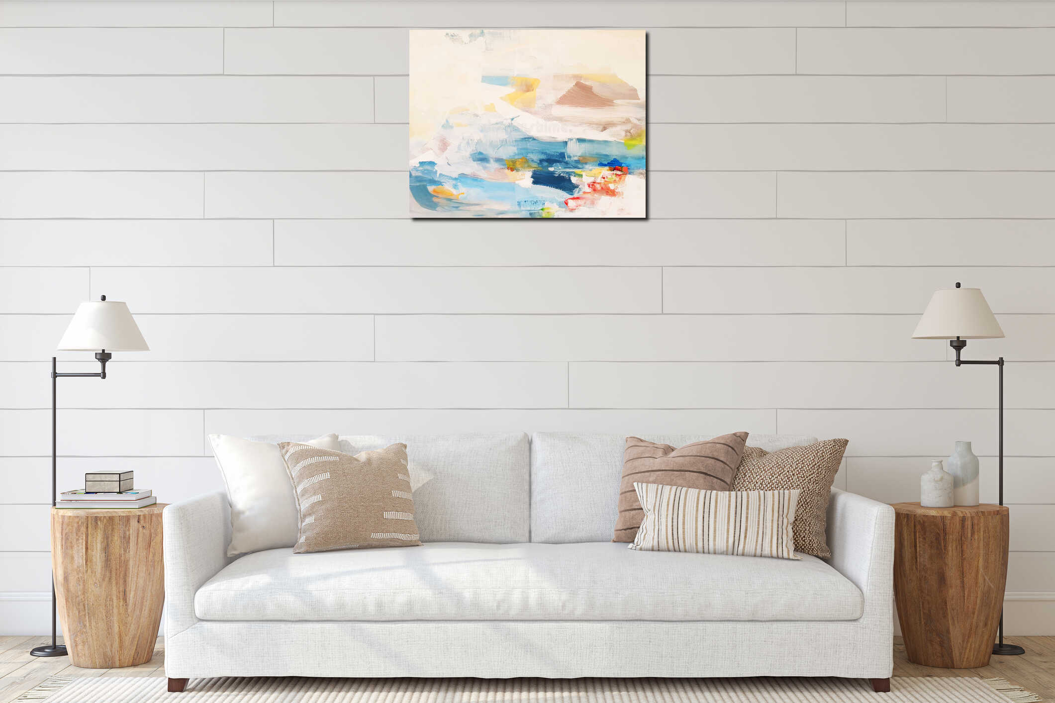 Canvas hanging interior mockup