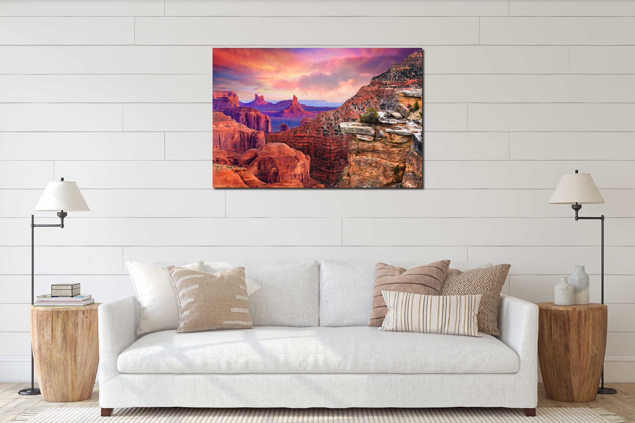 Canvas hanging interior mockup