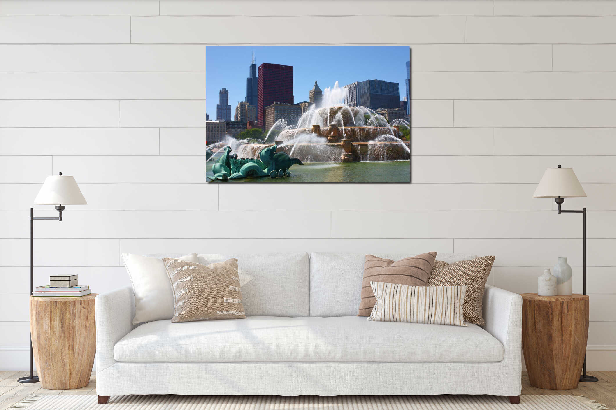 Canvas hanging interior mockup
