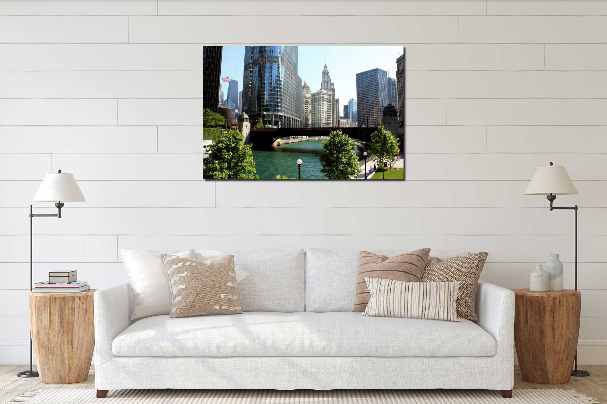 Canvas hanging interior mockup