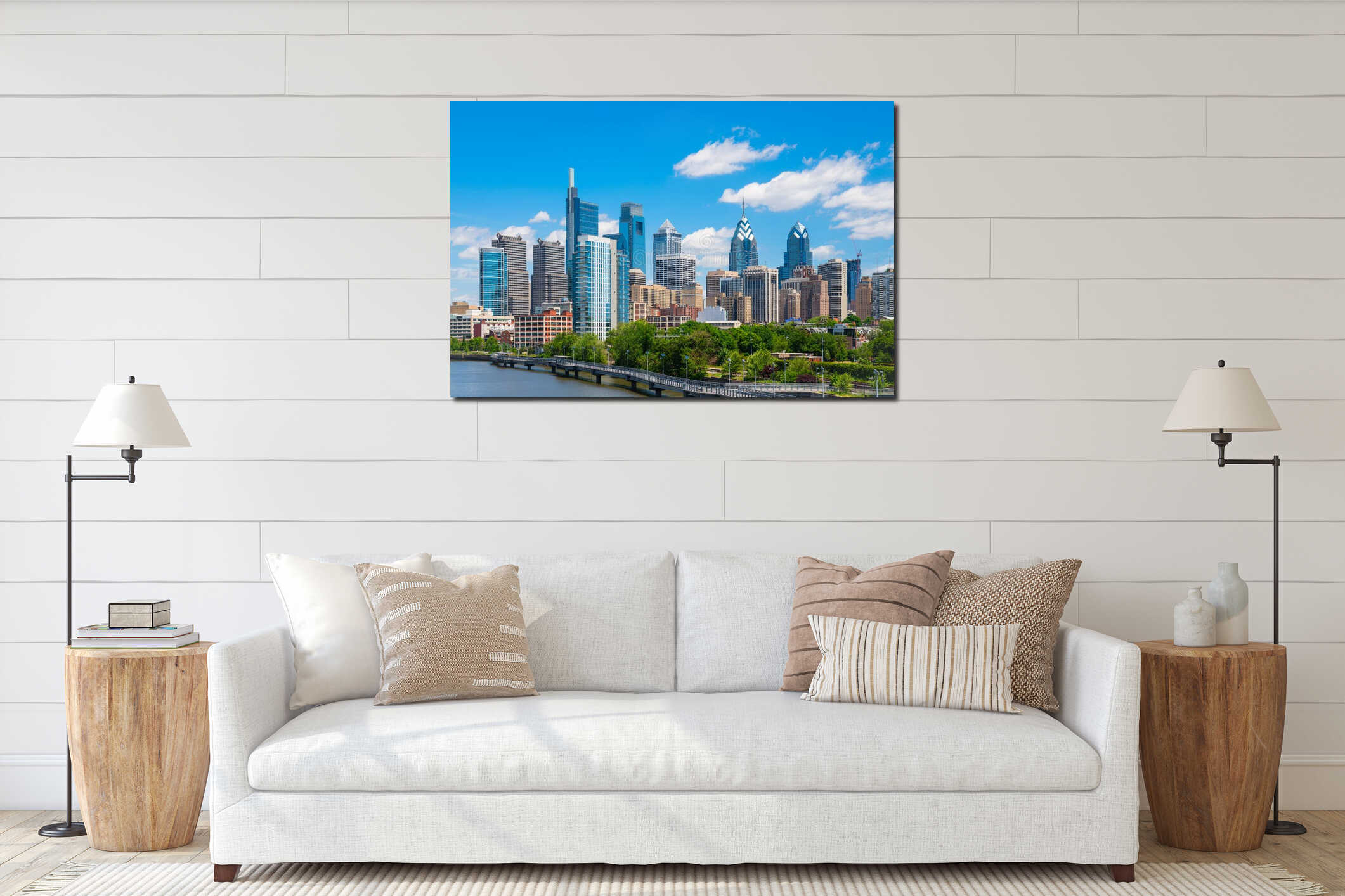 Canvas hanging interior mockup