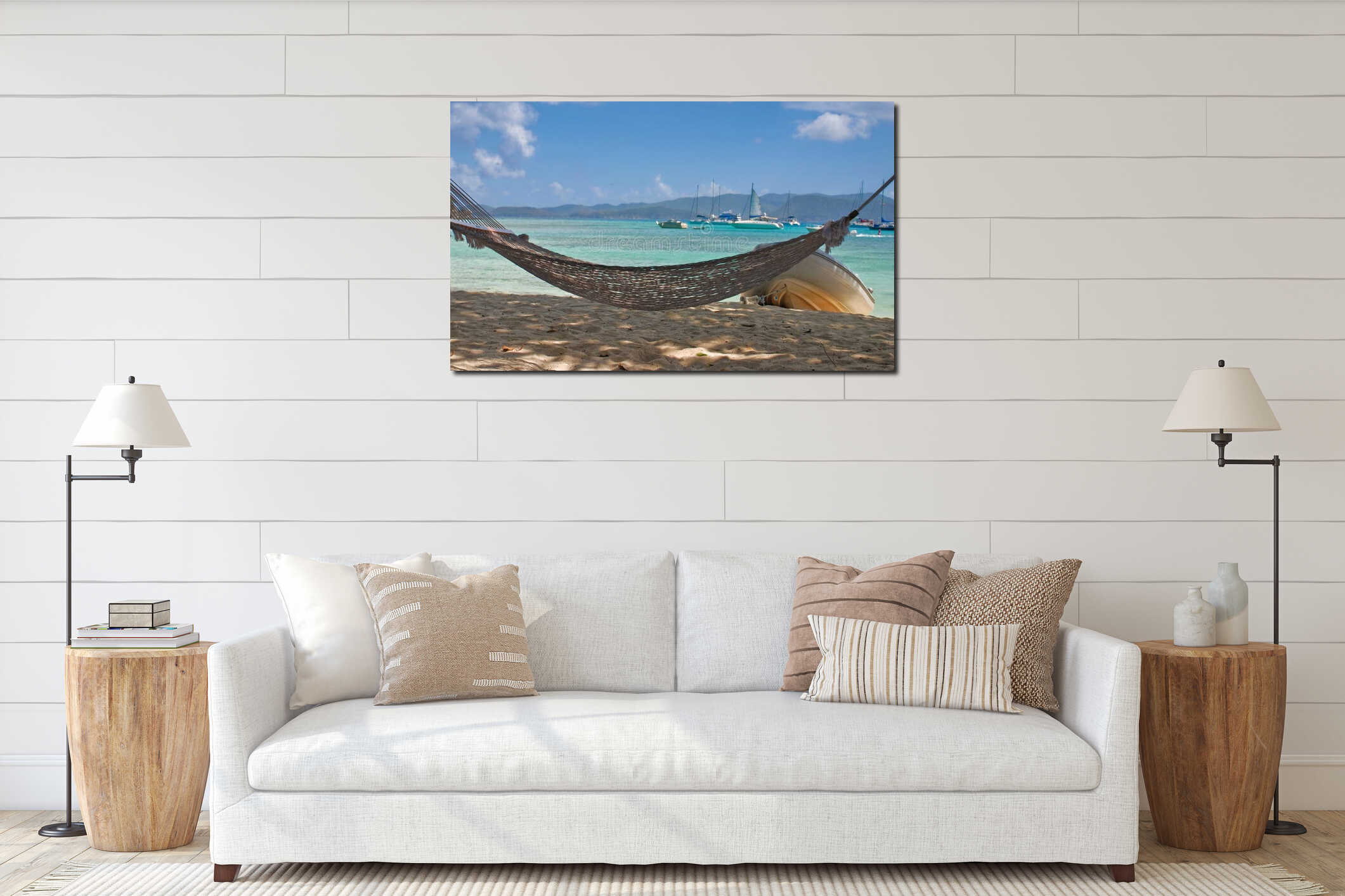 Canvas hanging interior mockup