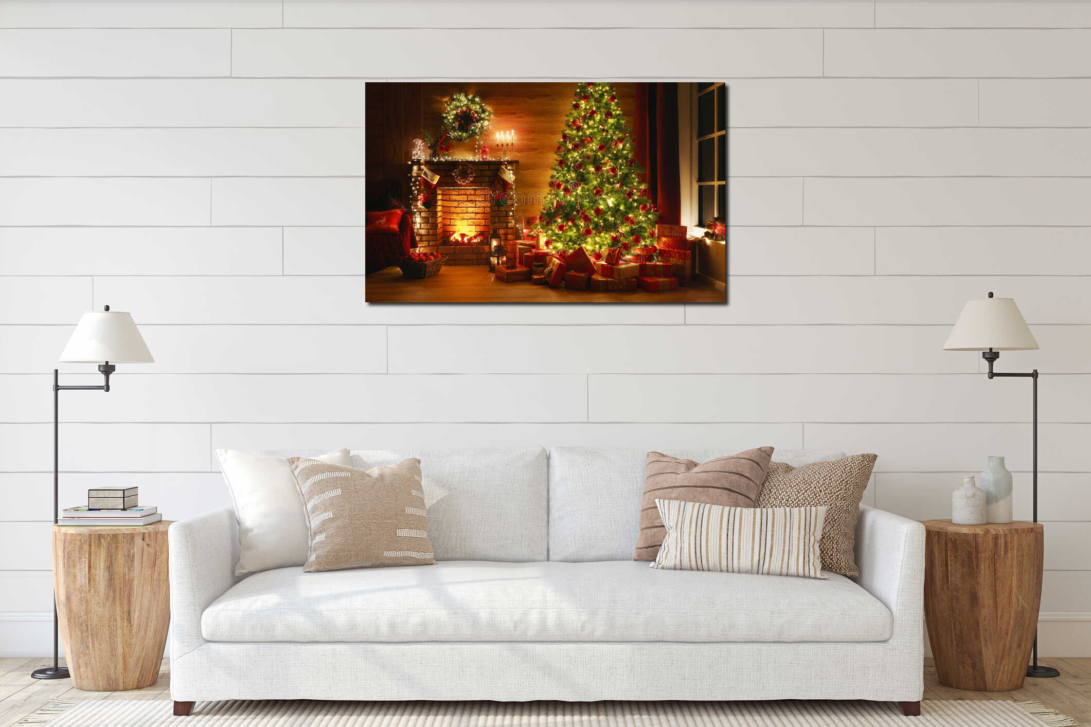 Canvas hanging interior mockup