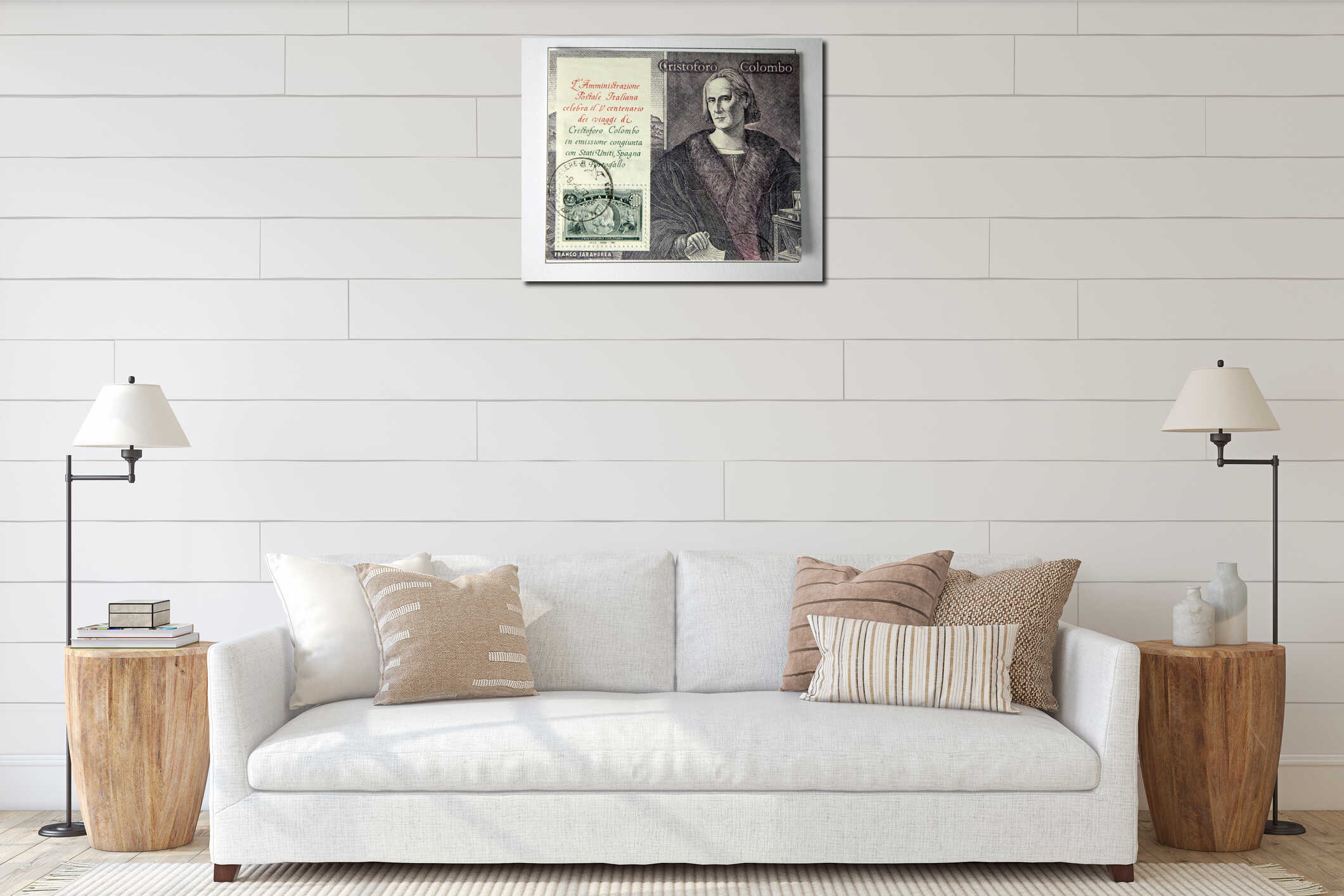 Canvas hanging interior mockup