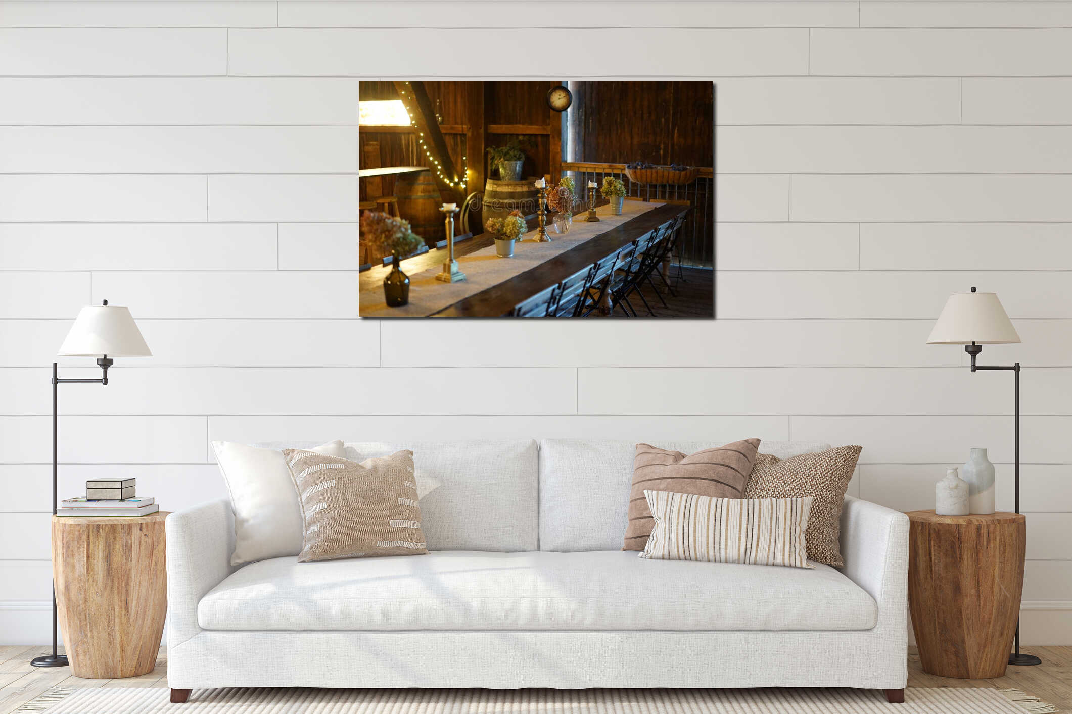 Canvas hanging interior mockup