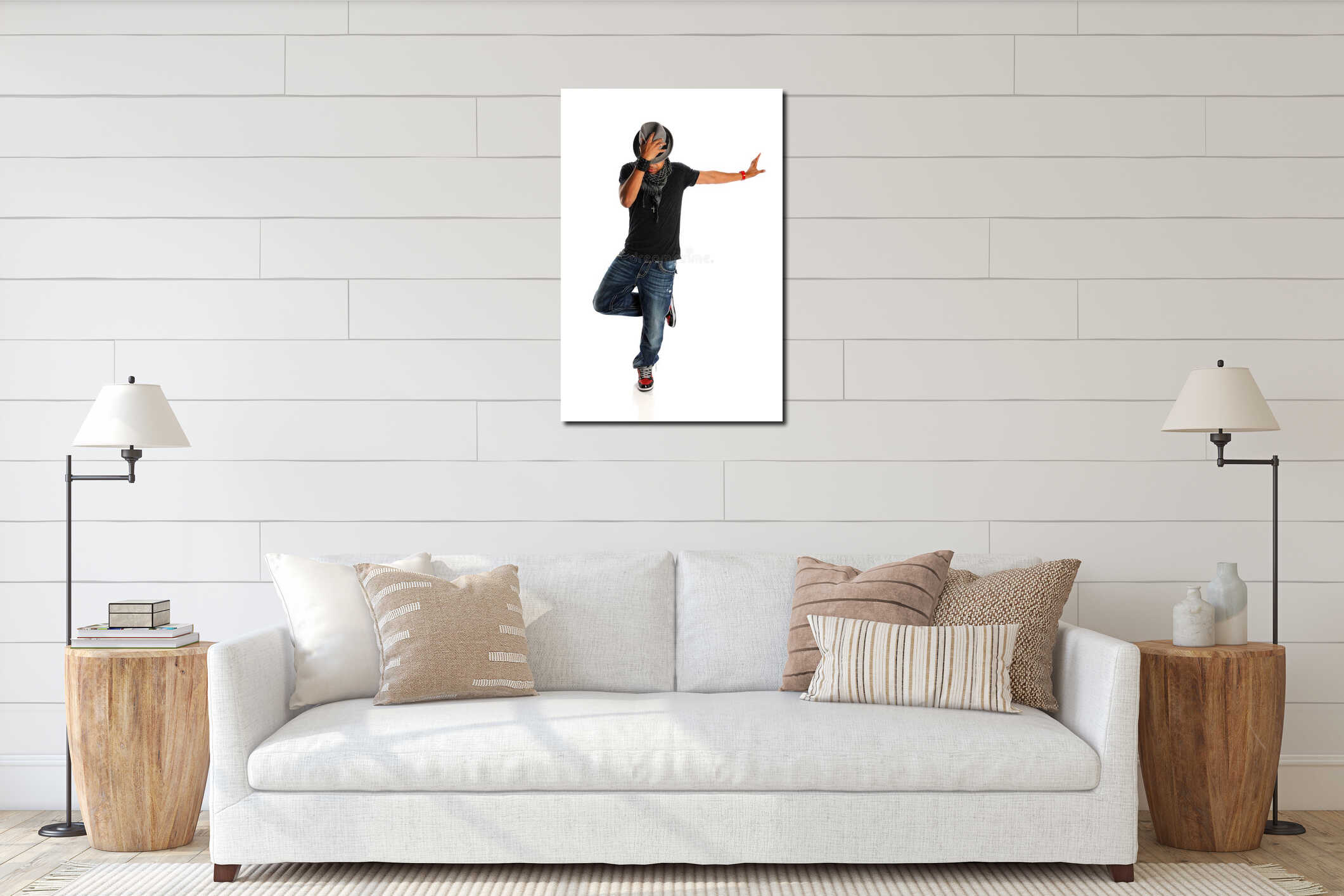 Canvas hanging interior mockup