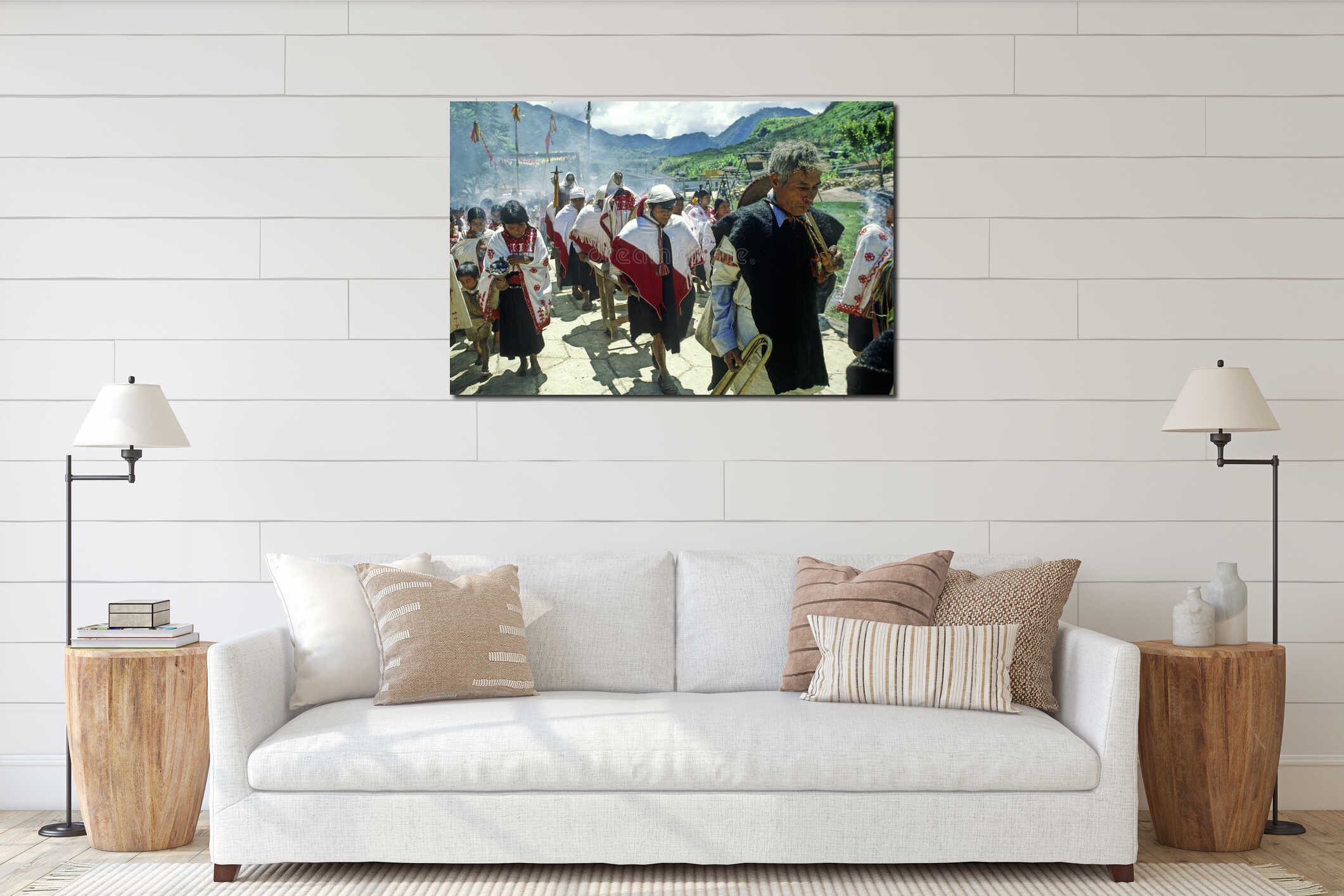 Canvas hanging interior mockup