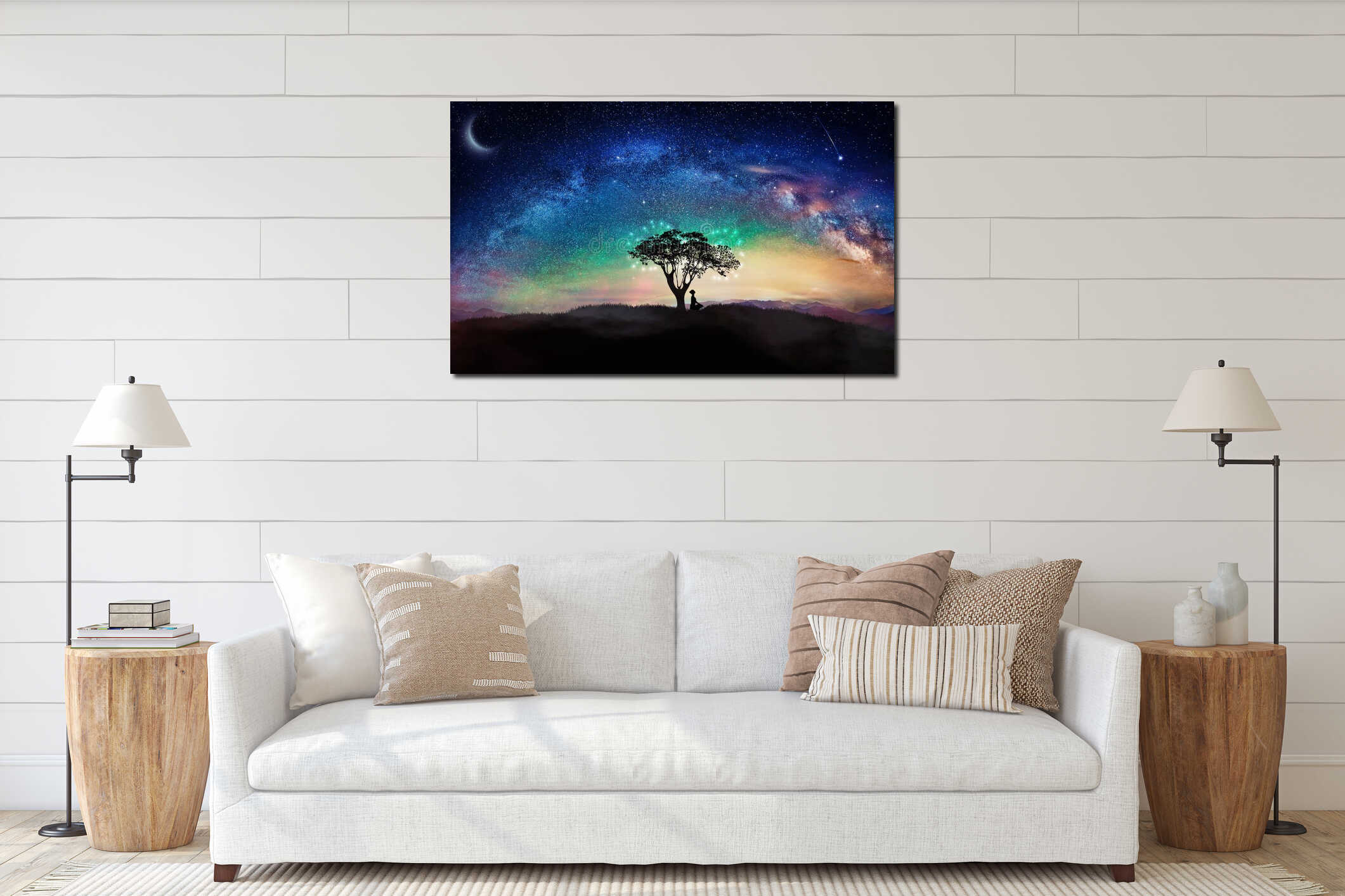 Canvas hanging interior mockup