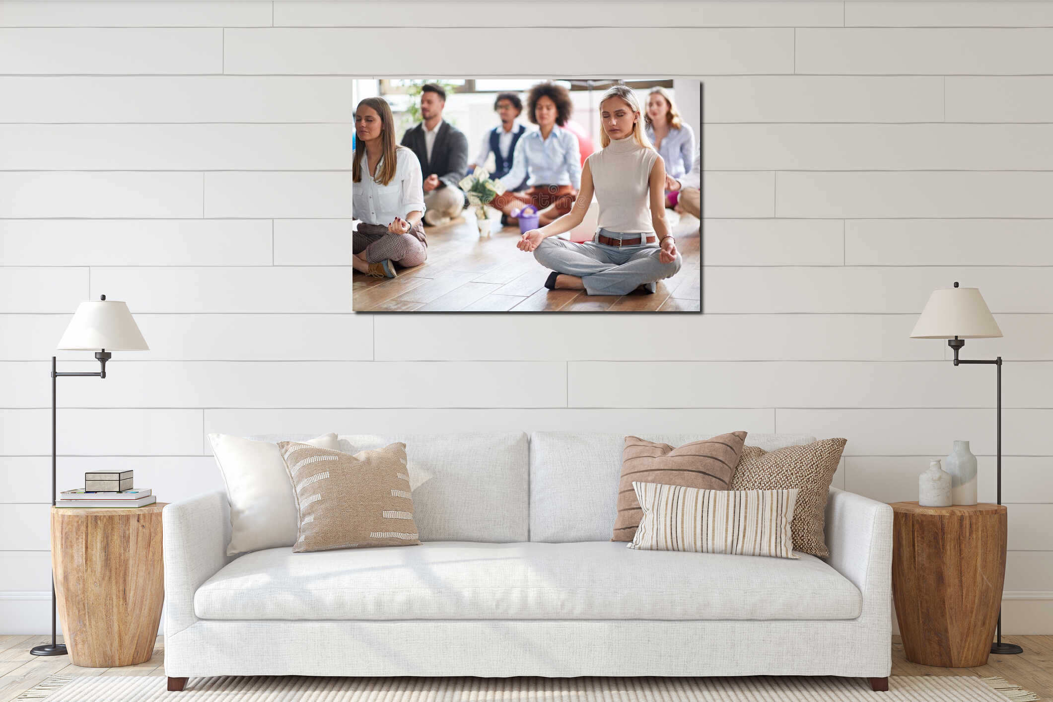 Canvas hanging interior mockup
