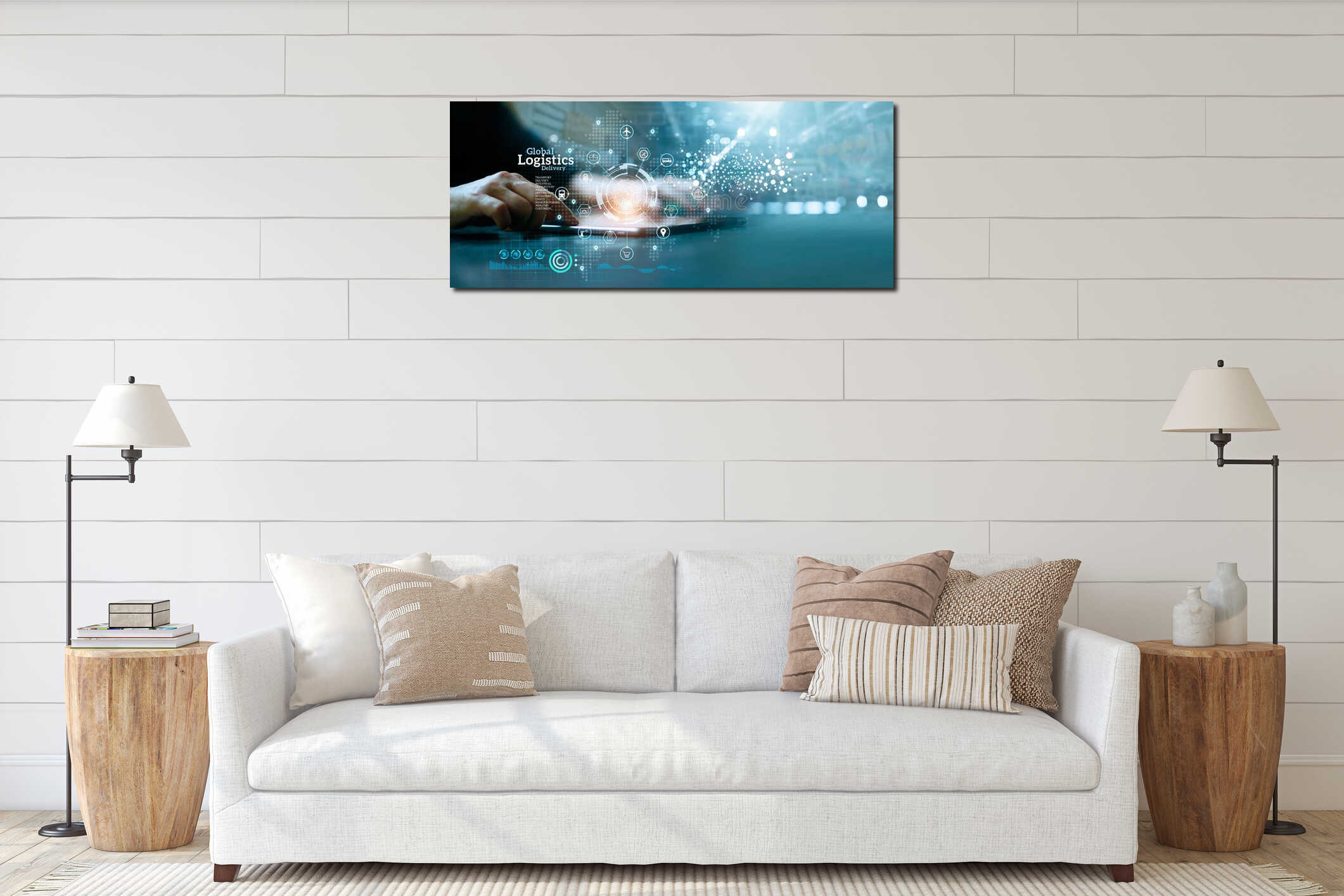 Canvas hanging interior mockup
