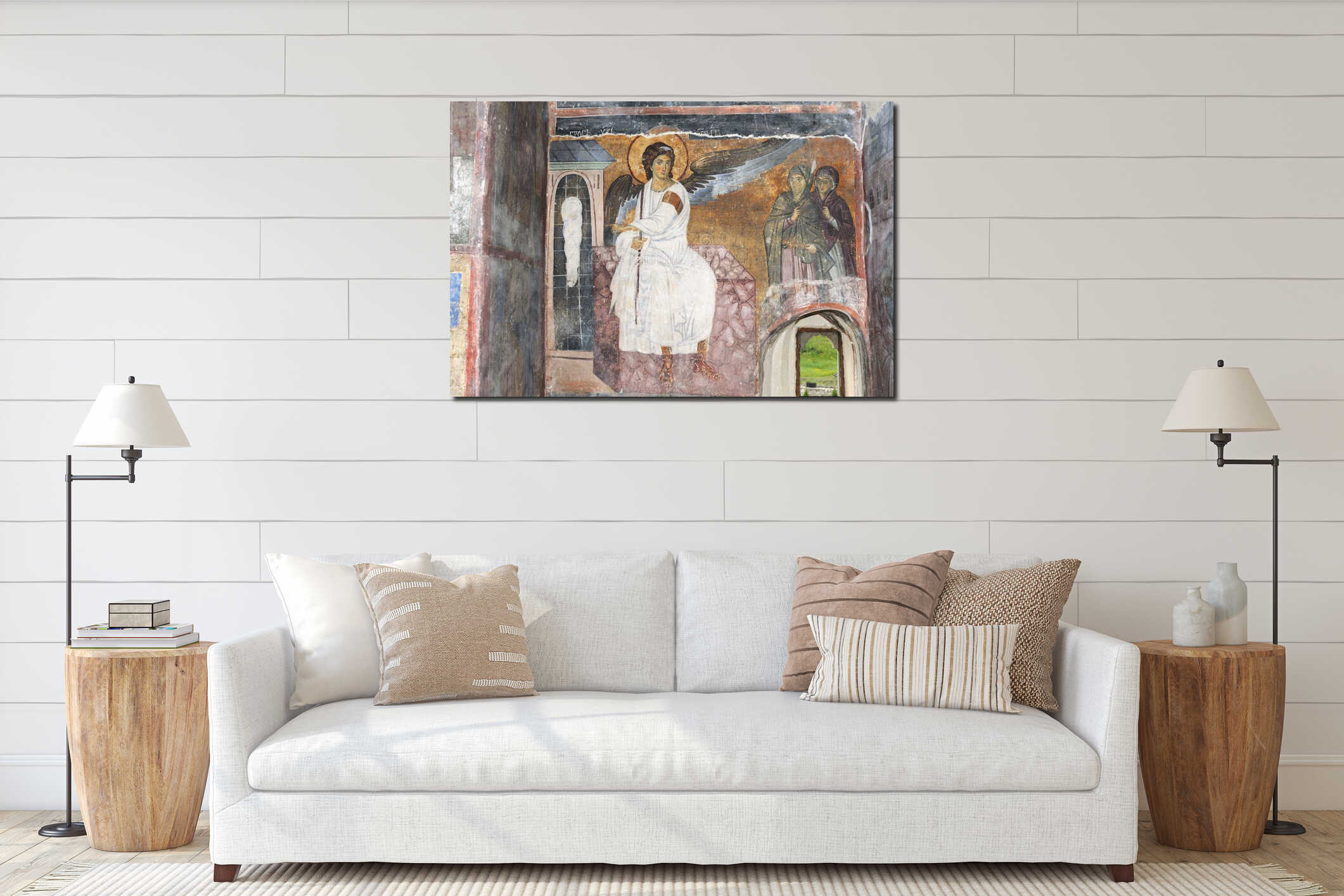Canvas hanging interior mockup