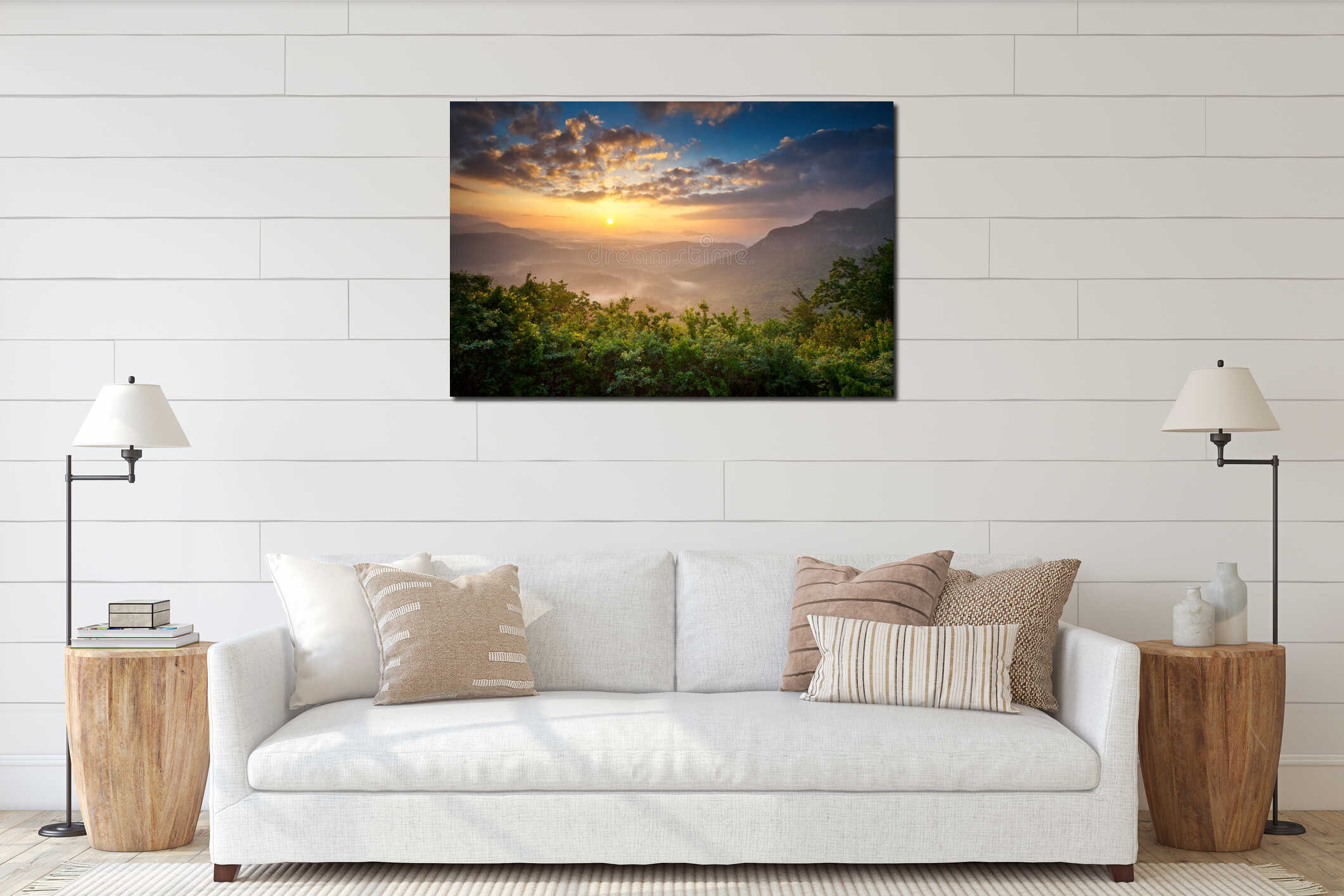 Canvas hanging interior mockup