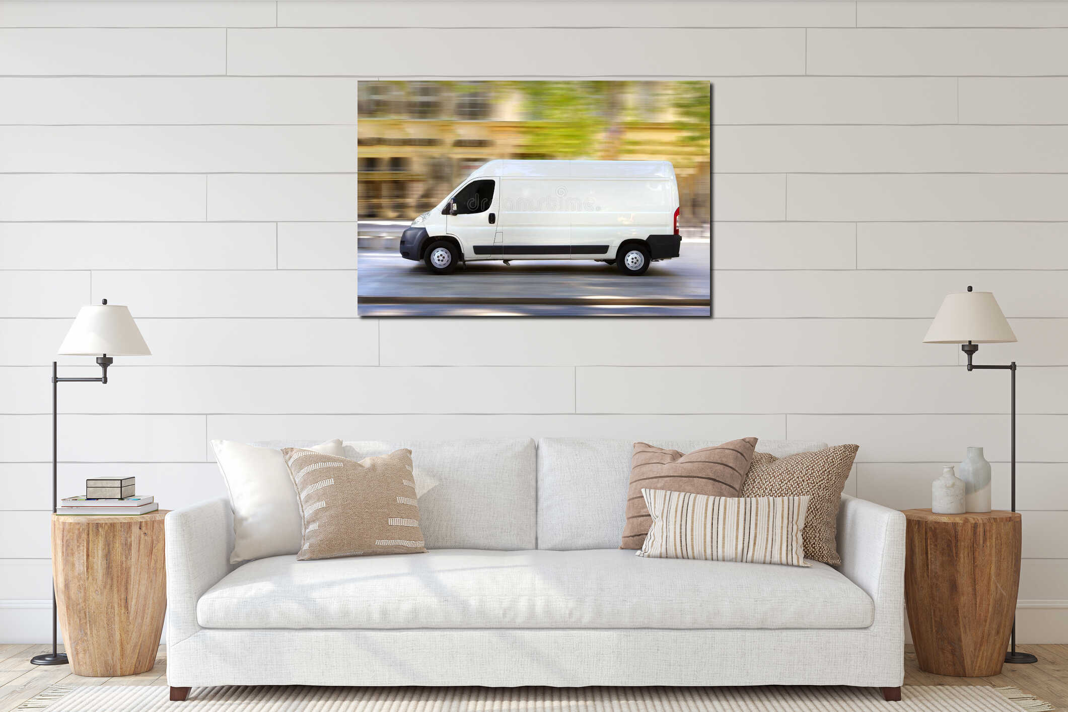 Canvas hanging interior mockup
