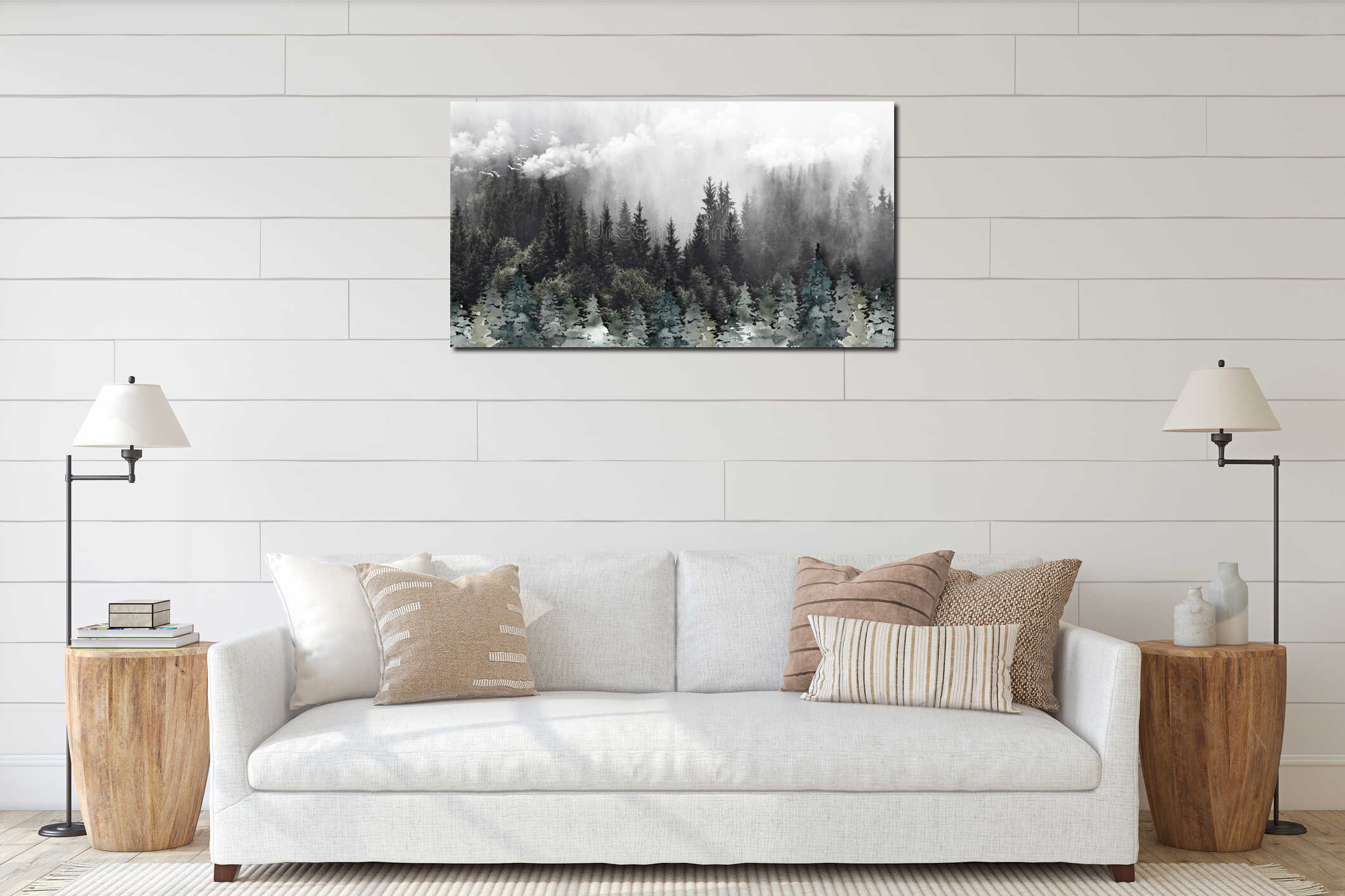 Canvas hanging interior mockup