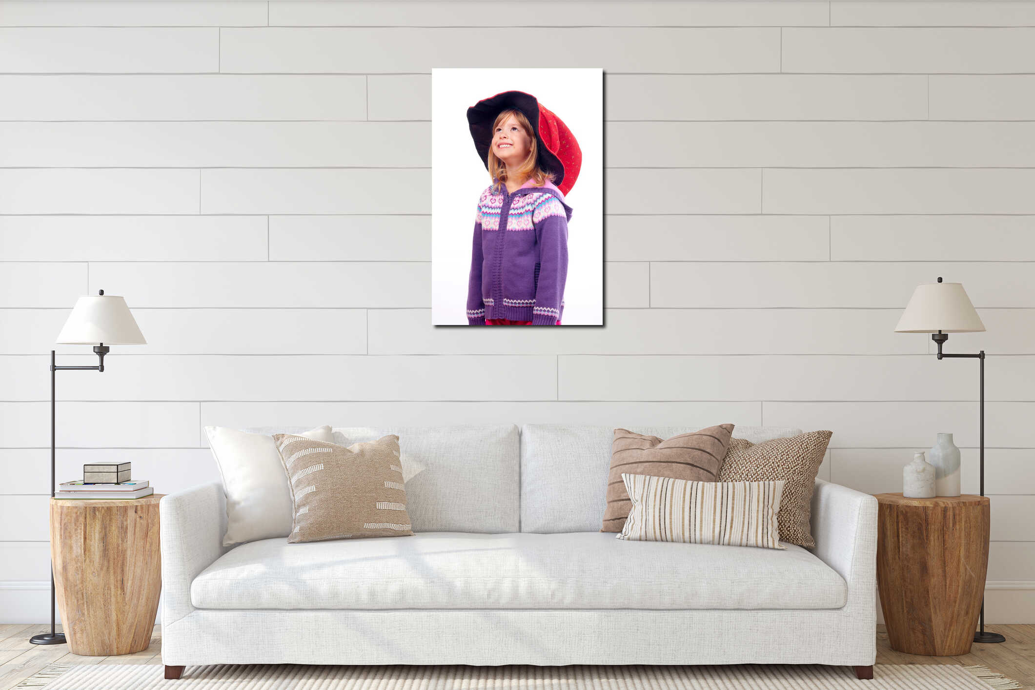 Canvas hanging interior mockup