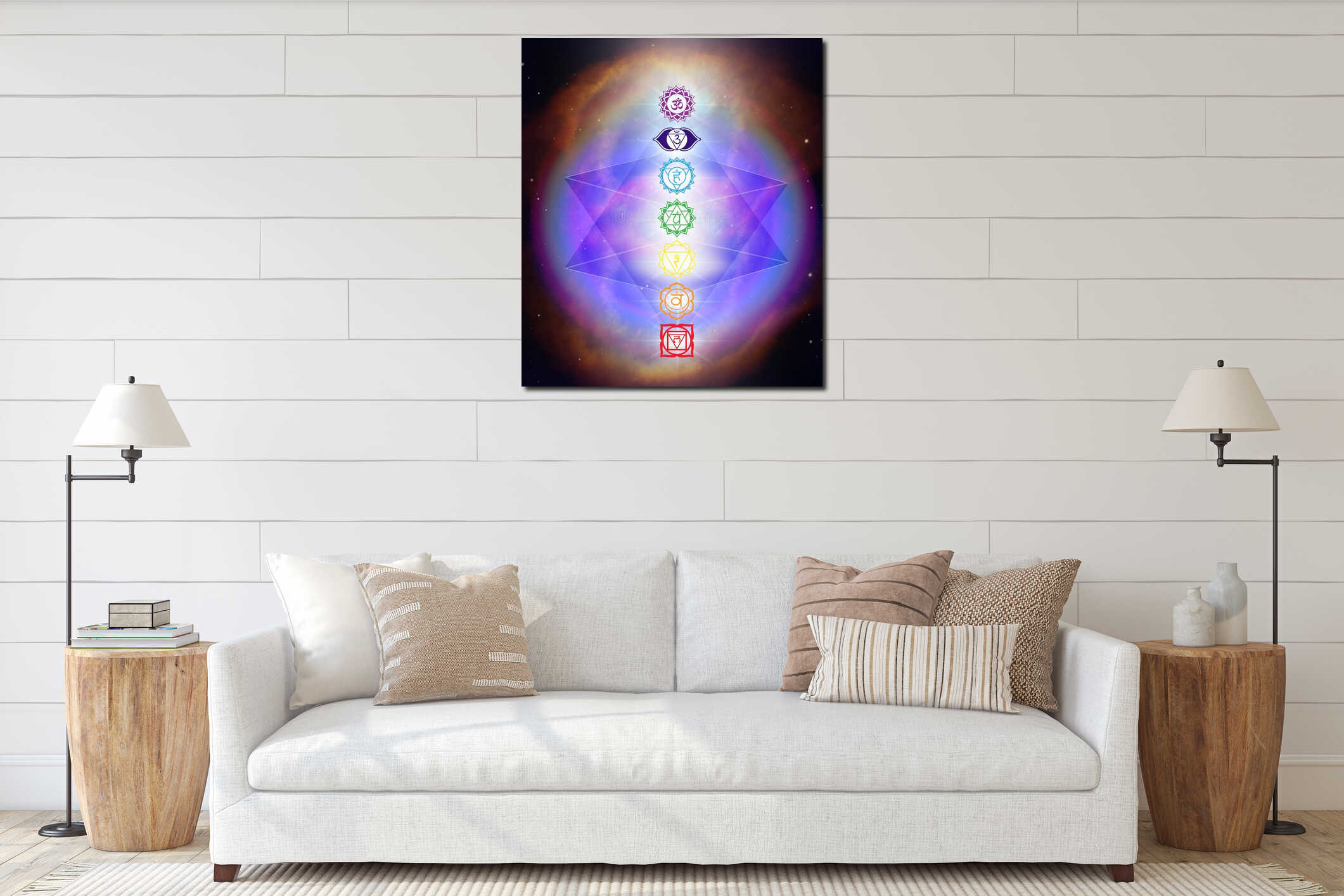 Canvas hanging interior mockup