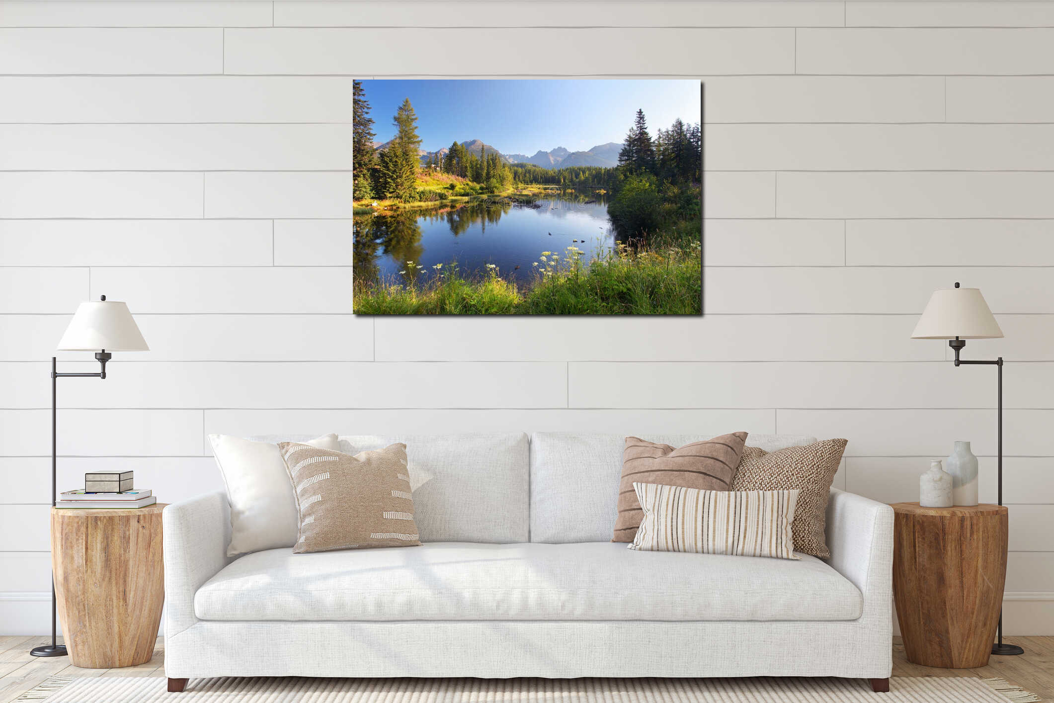 Canvas hanging interior mockup