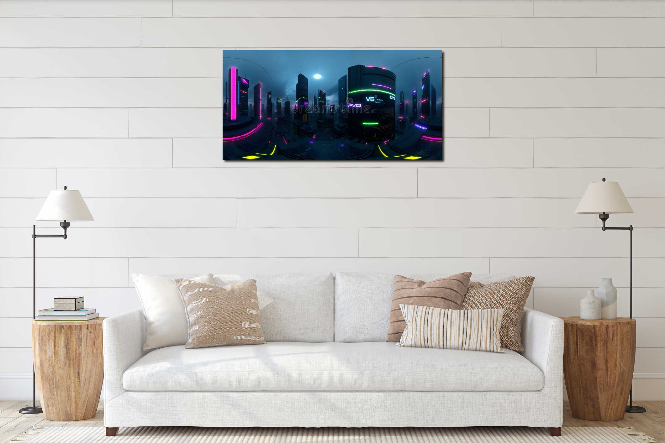 Canvas hanging interior mockup