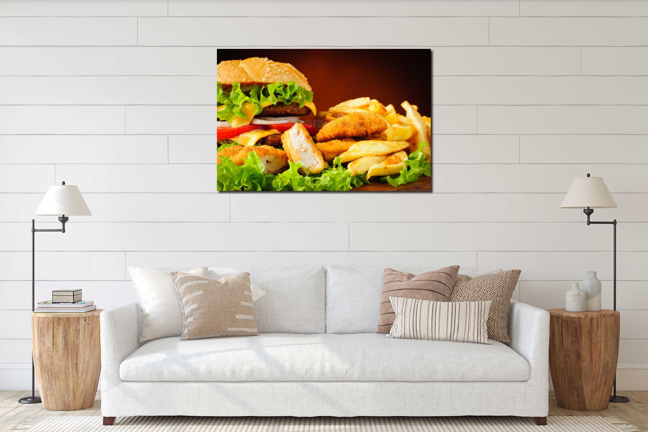 Canvas hanging interior mockup