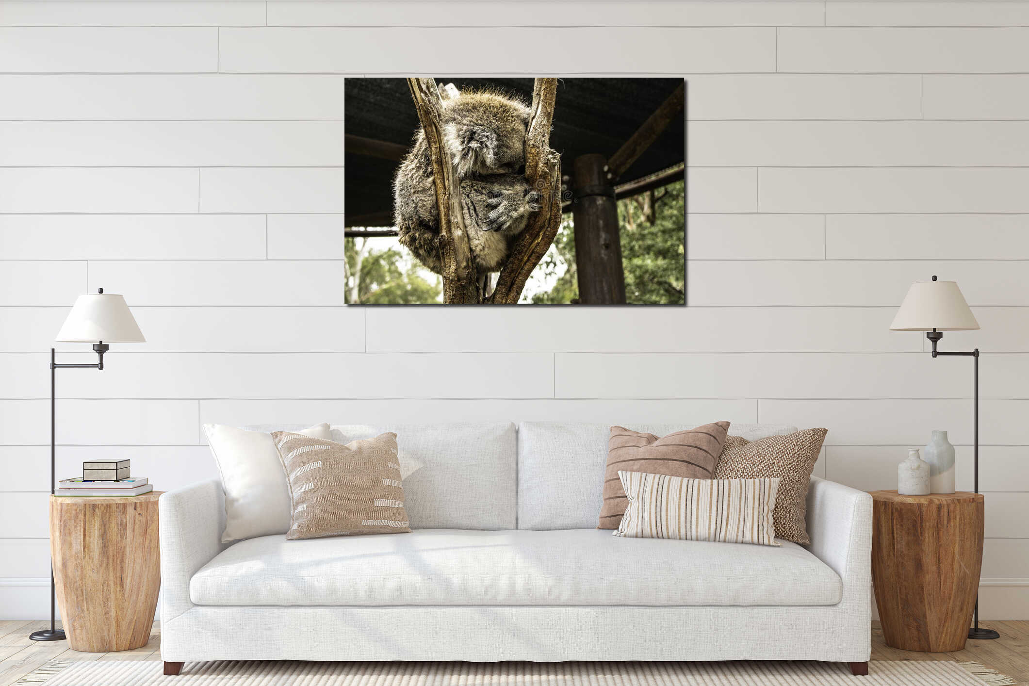 Canvas hanging interior mockup