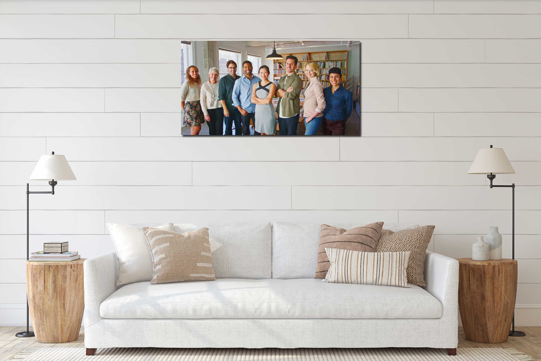Canvas hanging interior mockup
