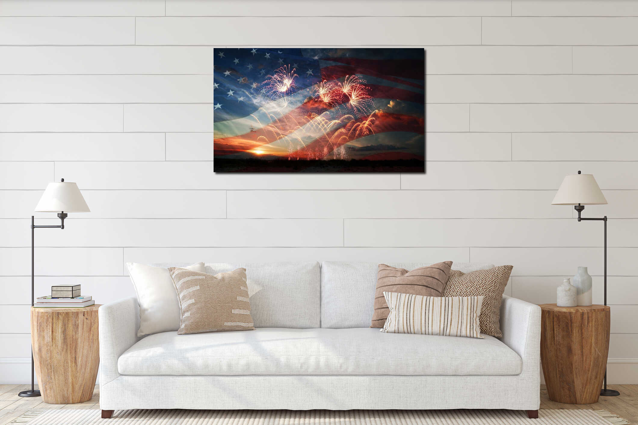 Canvas hanging interior mockup