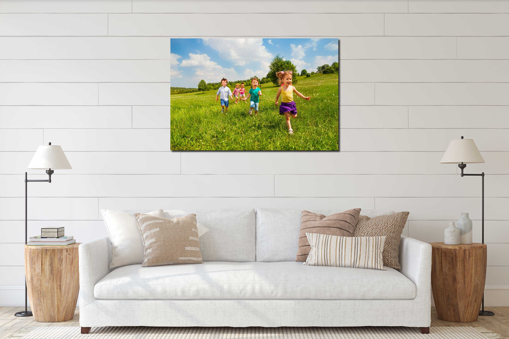 Canvas hanging interior mockup