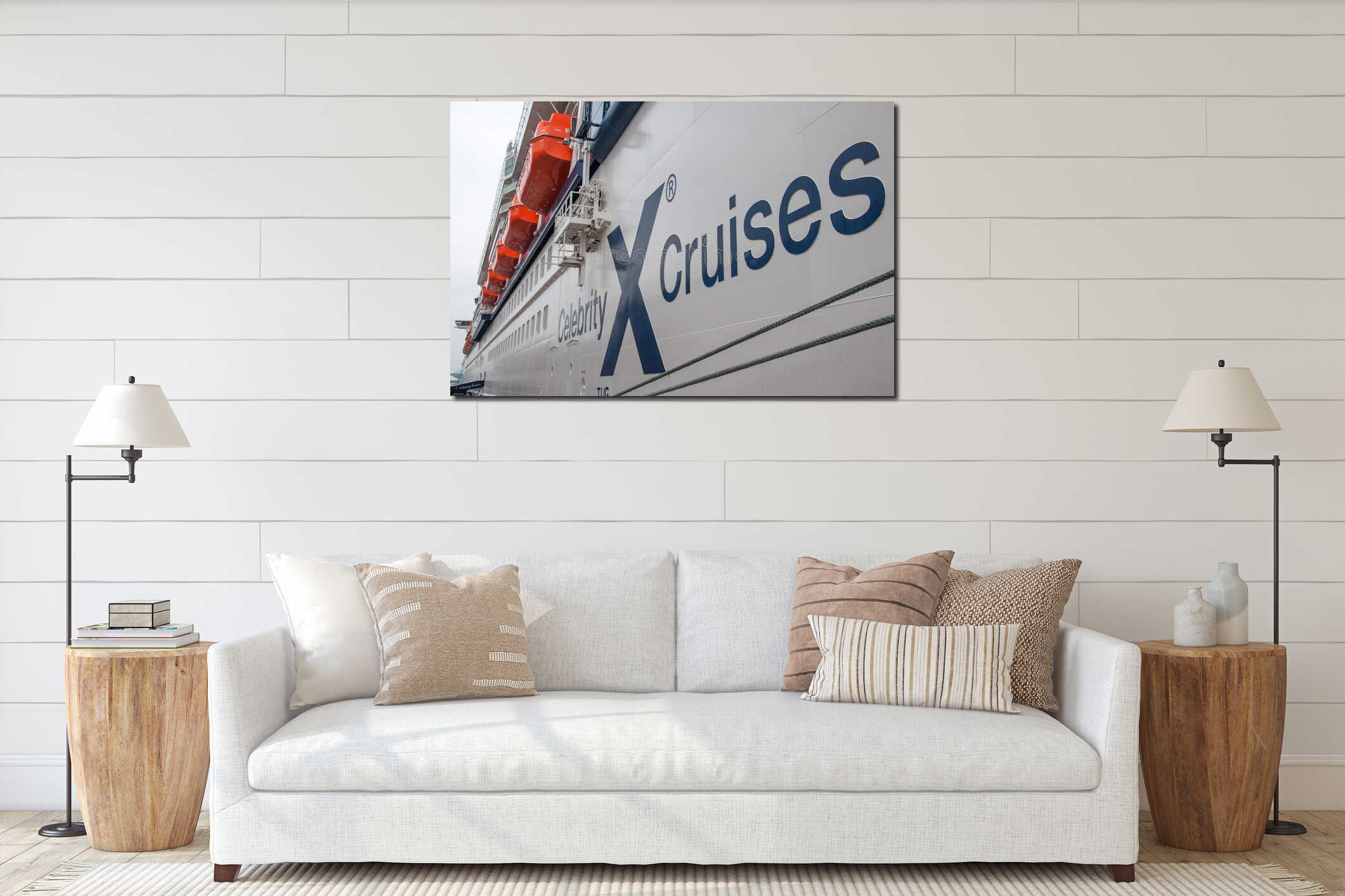 Canvas hanging interior mockup