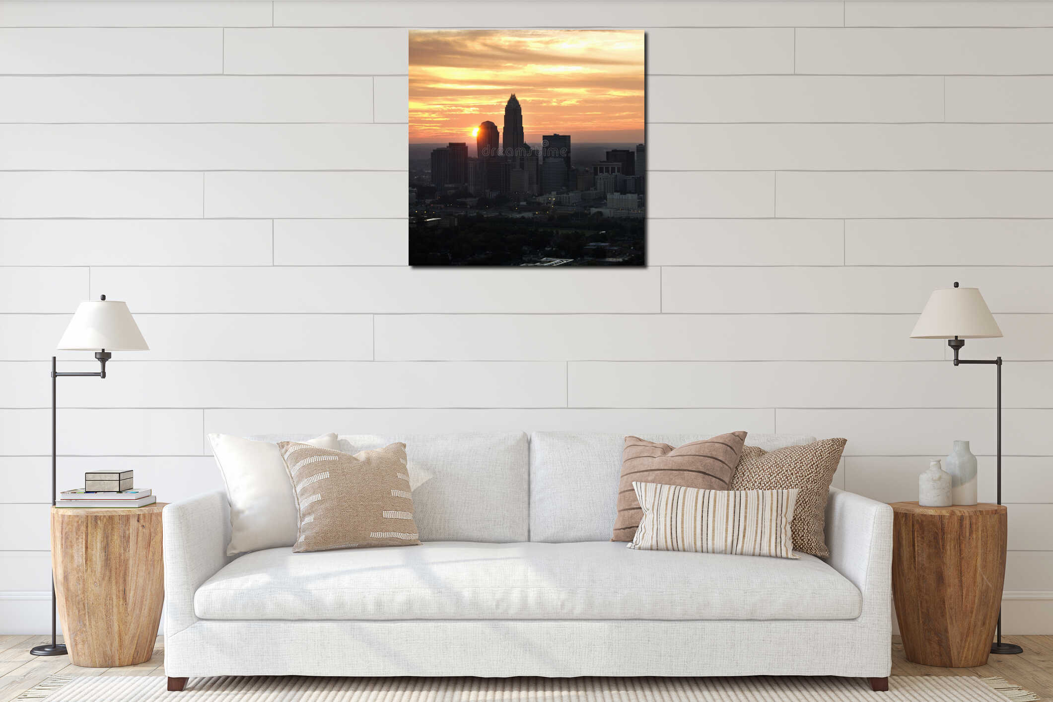 Canvas hanging interior mockup