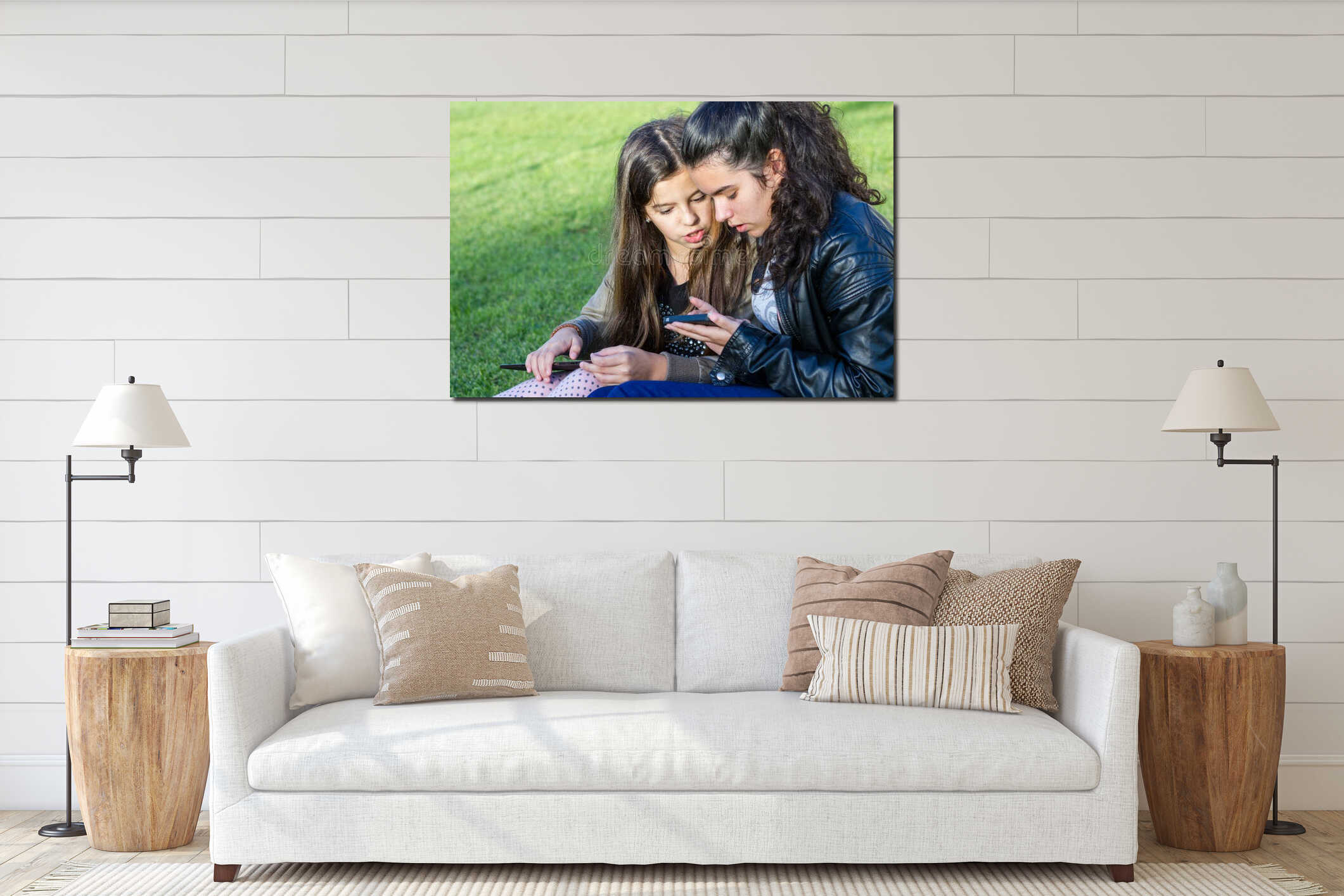 Canvas hanging interior mockup