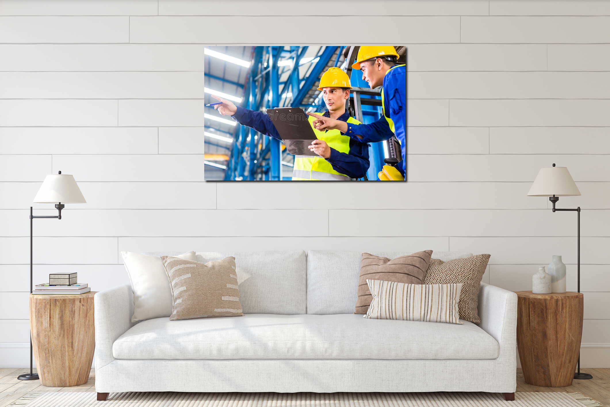 Canvas hanging interior mockup
