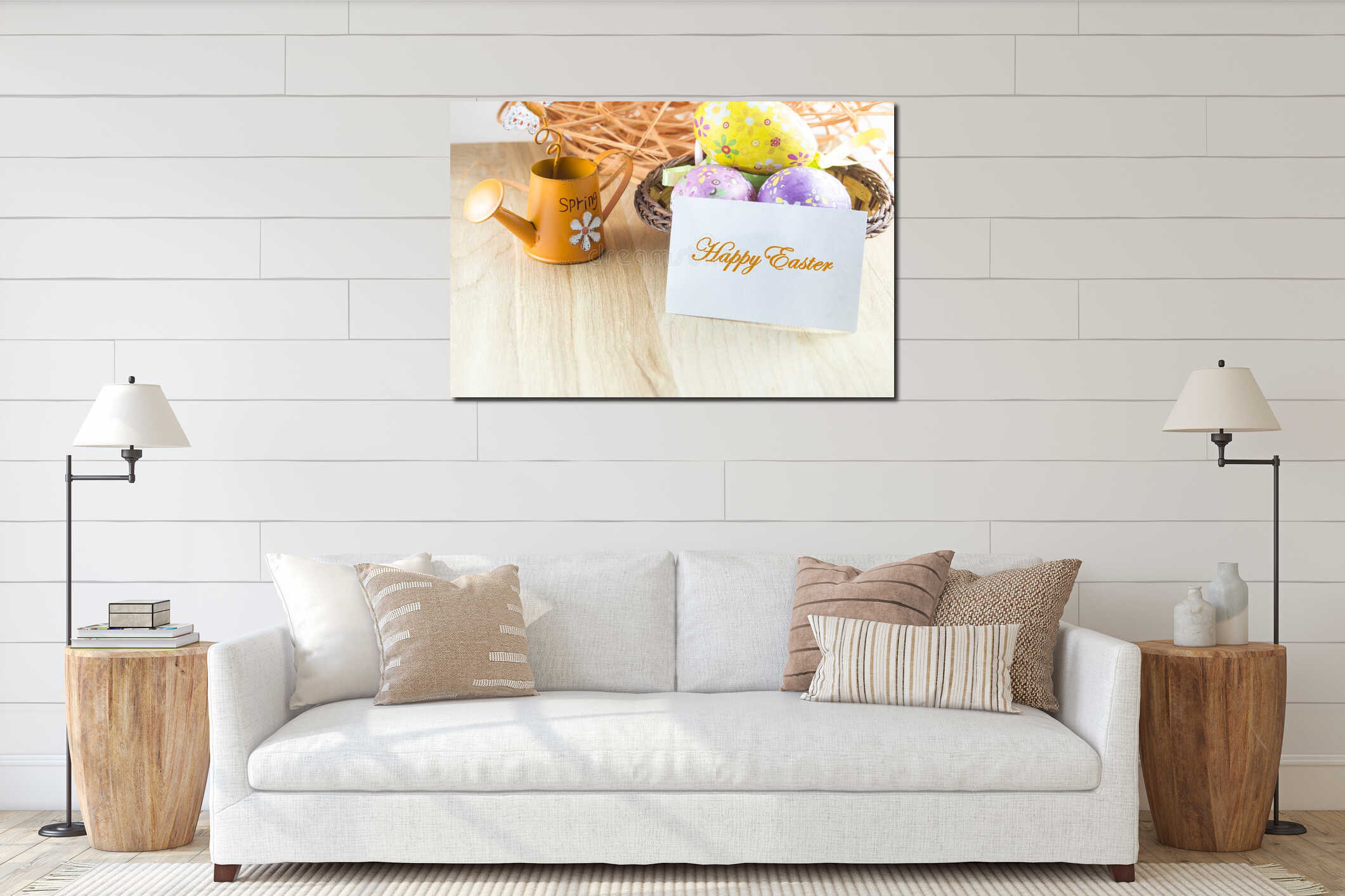Canvas hanging interior mockup