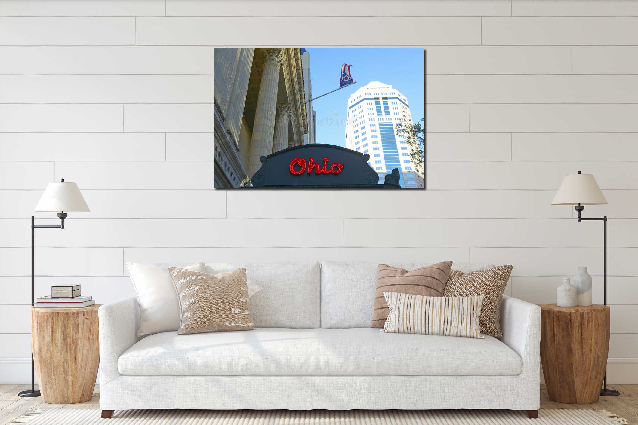 Canvas hanging interior mockup