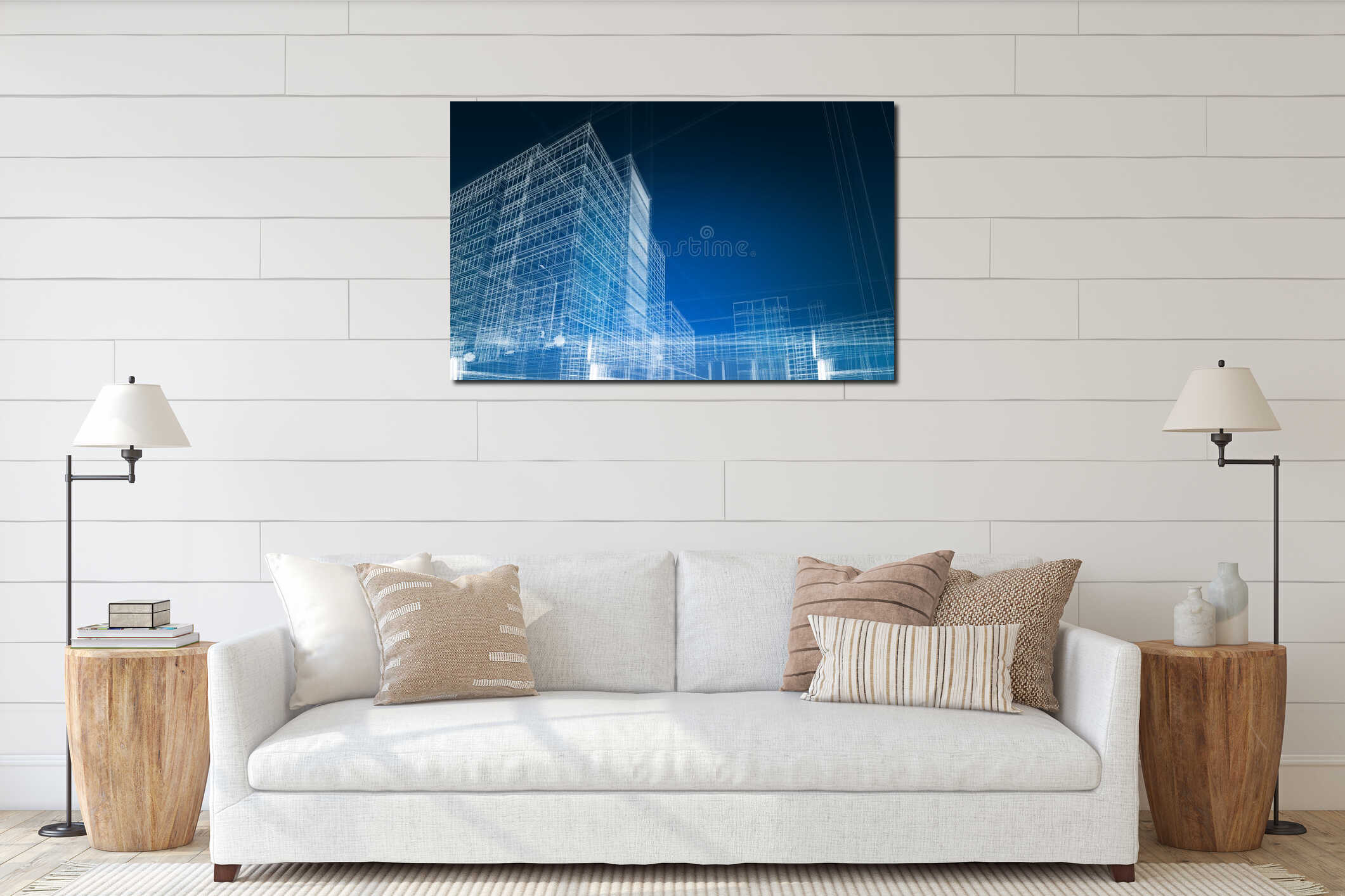 Canvas hanging interior mockup