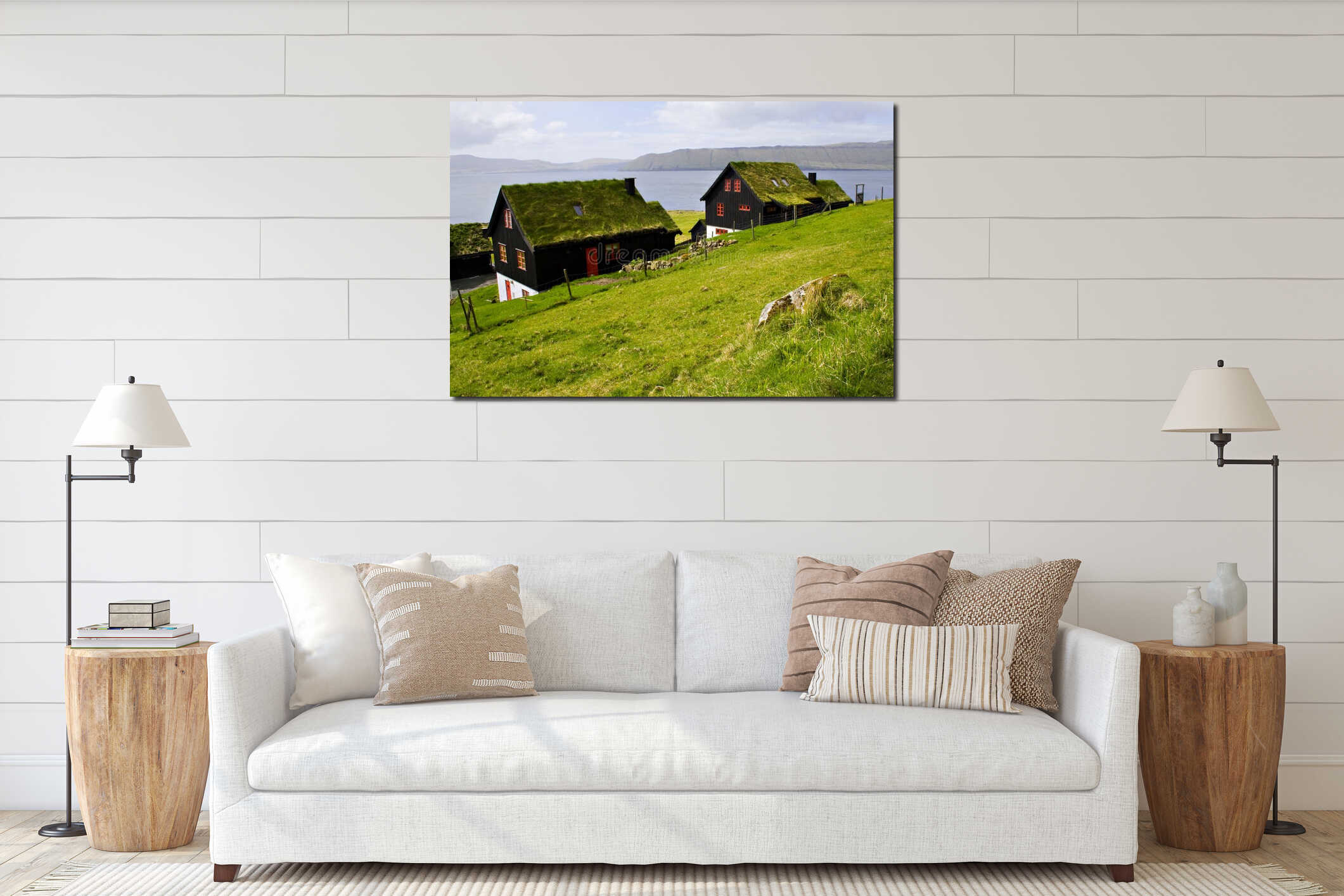 Canvas hanging interior mockup