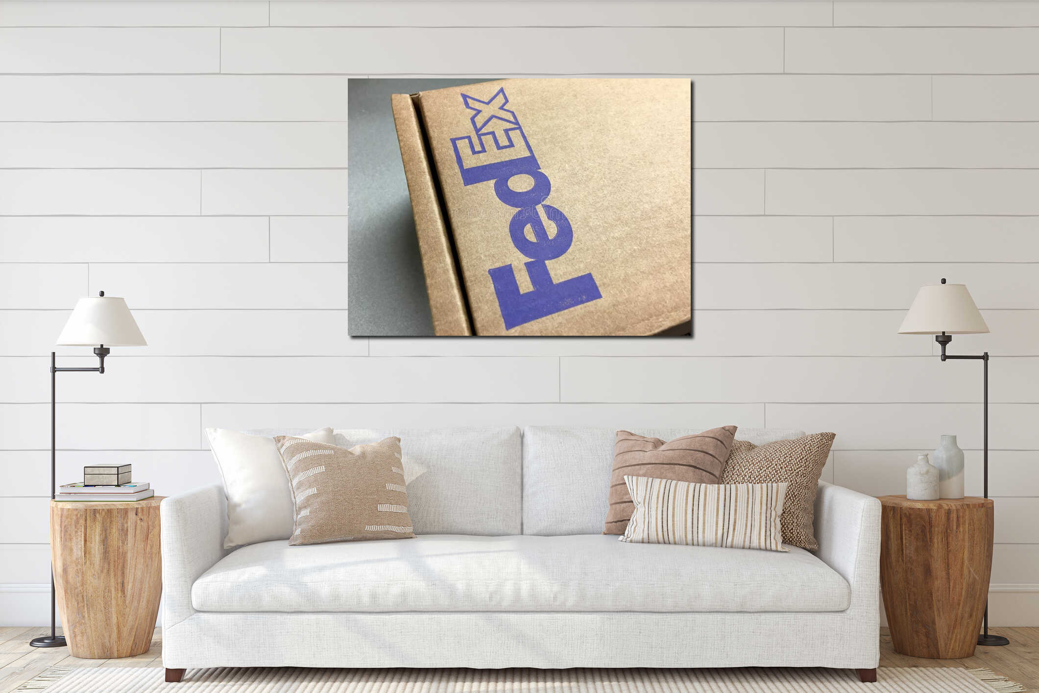 Canvas hanging interior mockup