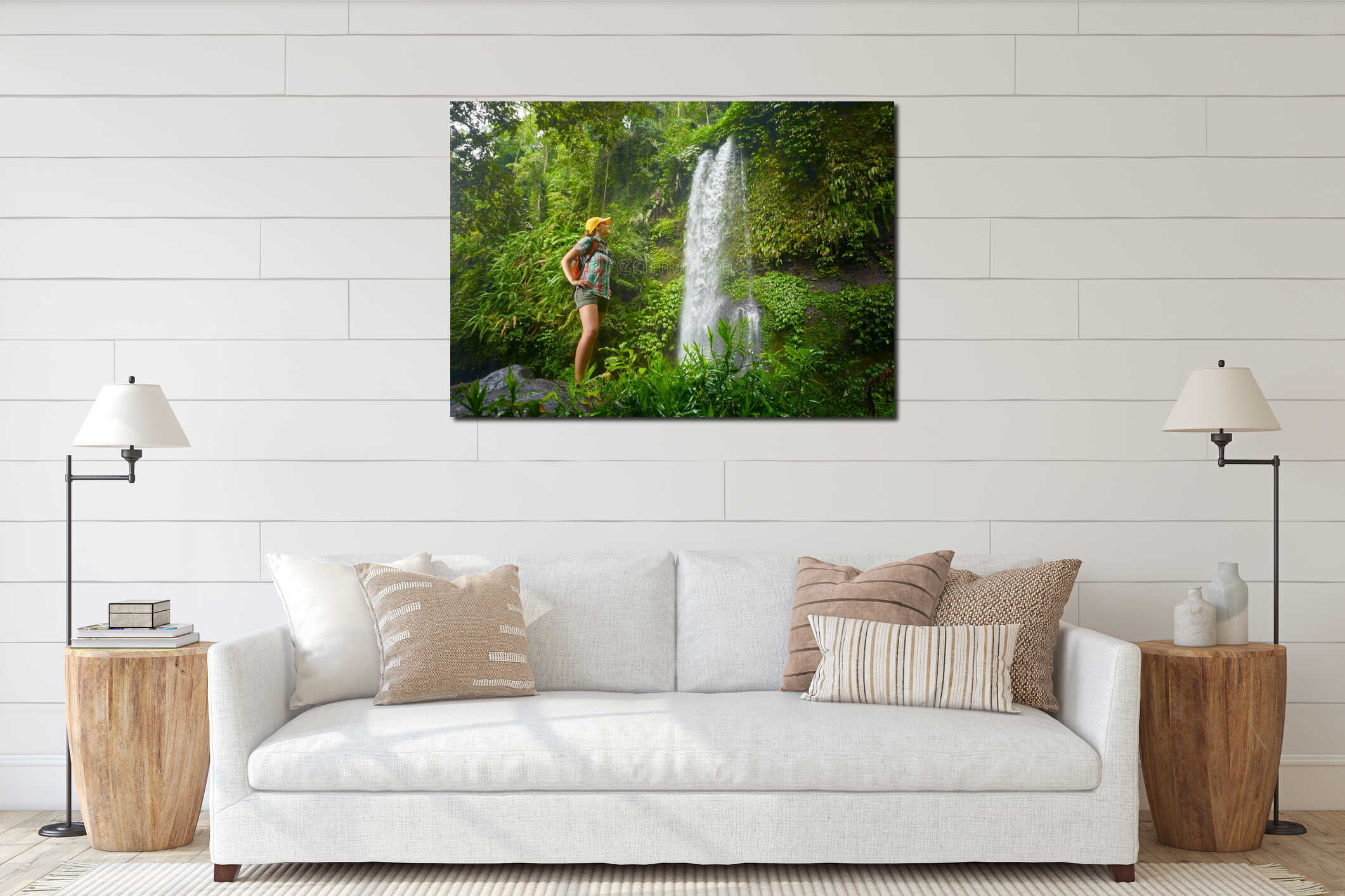 Canvas hanging interior mockup