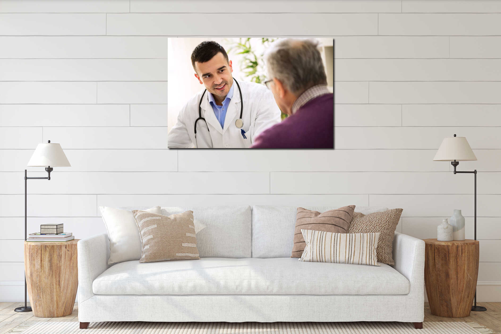 Canvas hanging interior mockup