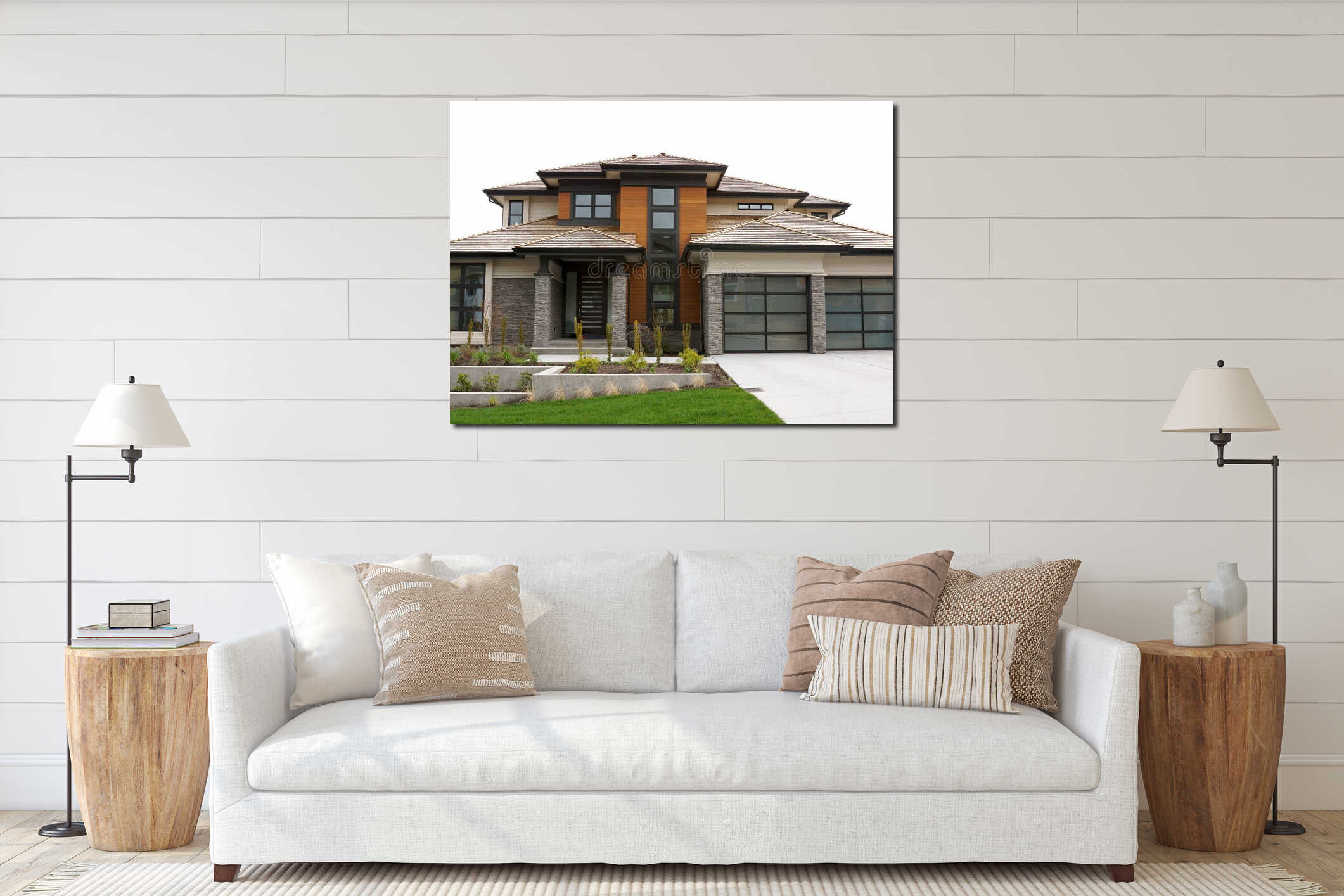 Canvas hanging interior mockup